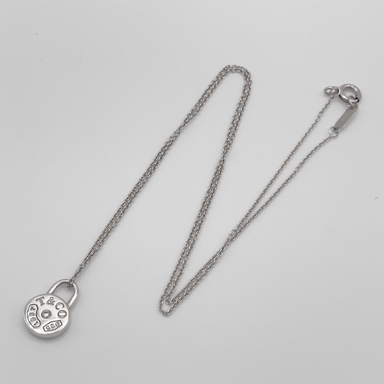Tiffany&Co. ティファニー ネックレス 1837 ラウンド ミニロック 1Pダイヤ SV925 シルバー