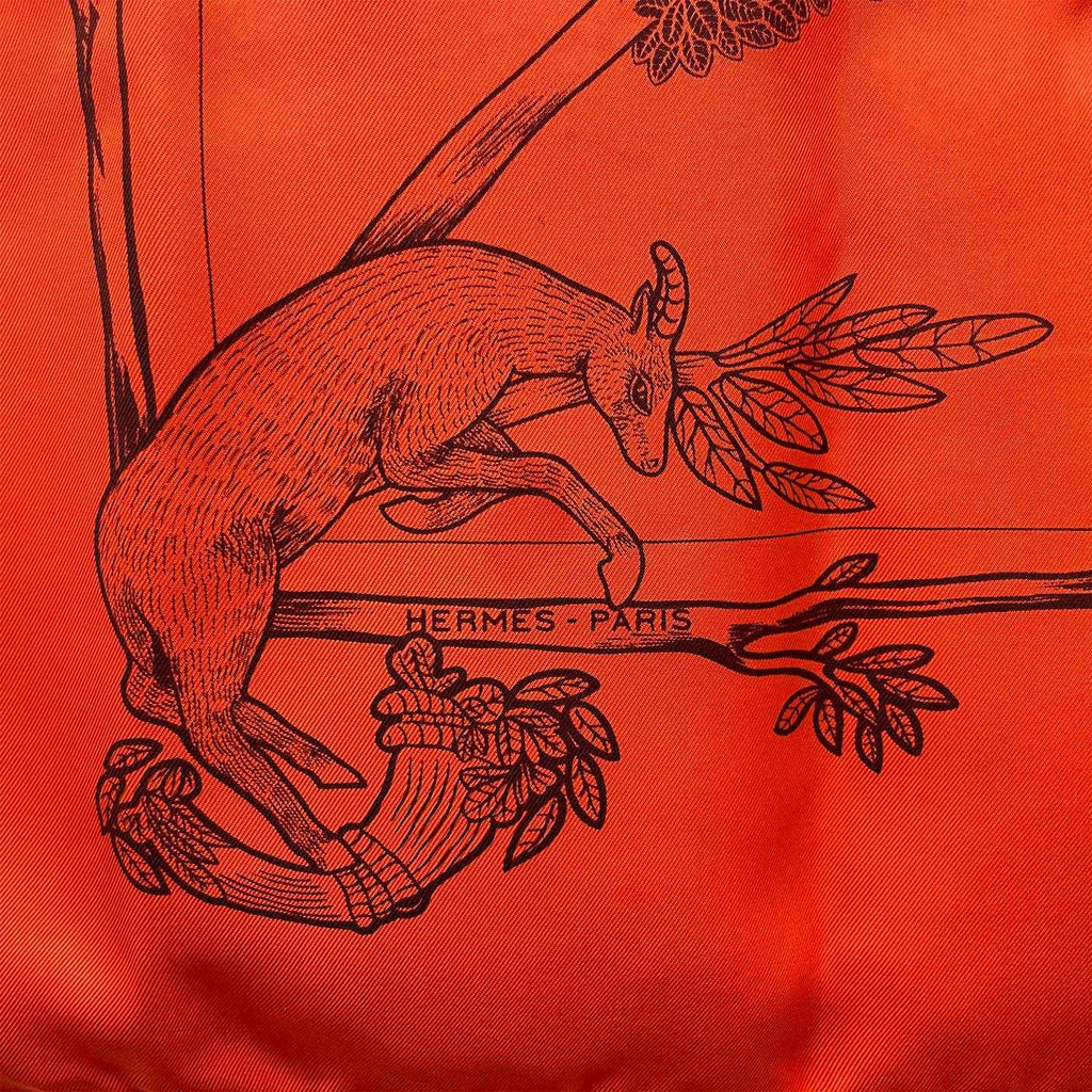 HERMES エルメス カレ90 ANIMAL ALPHABET アニマルアルファベット 動物 オレンジ