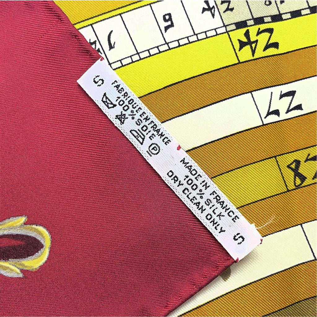 HERMES エルメス カレ90 DIES ET HORE 占星術 スカーフ ボルドー ボーダー