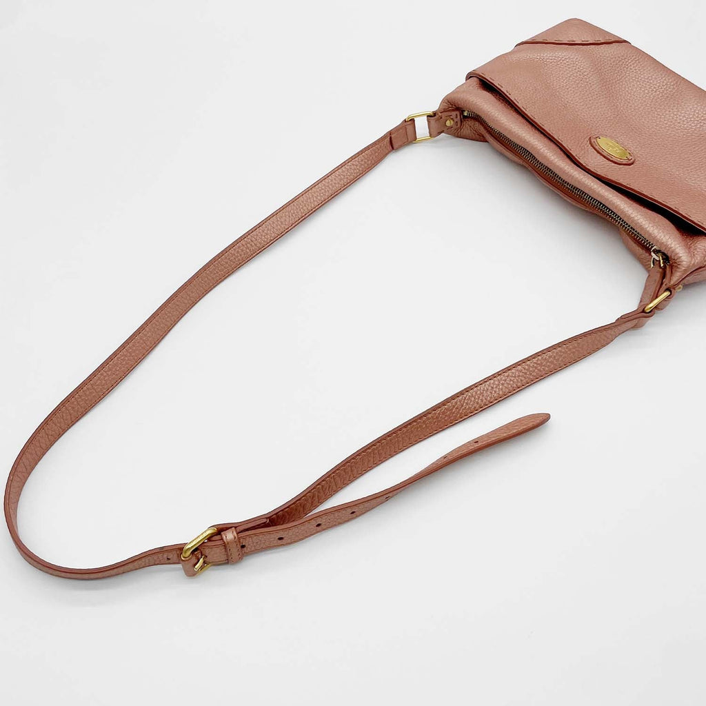 FENDI フェンディ セレリア ショルダーバッグ メタリックピンク クロスボディ ステッチ