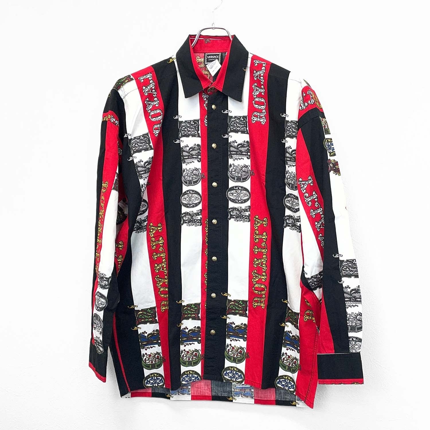 VERSACE JEANS ヴェルサーチェ Mサイズ シャツ 長袖 メドゥーサ釦