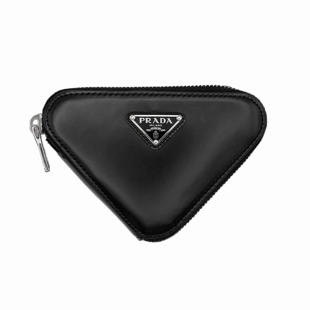 PRADA プラダ コインケース チェーンウォレット 財布 トライアングルロゴ ショルダー ガラスレザー