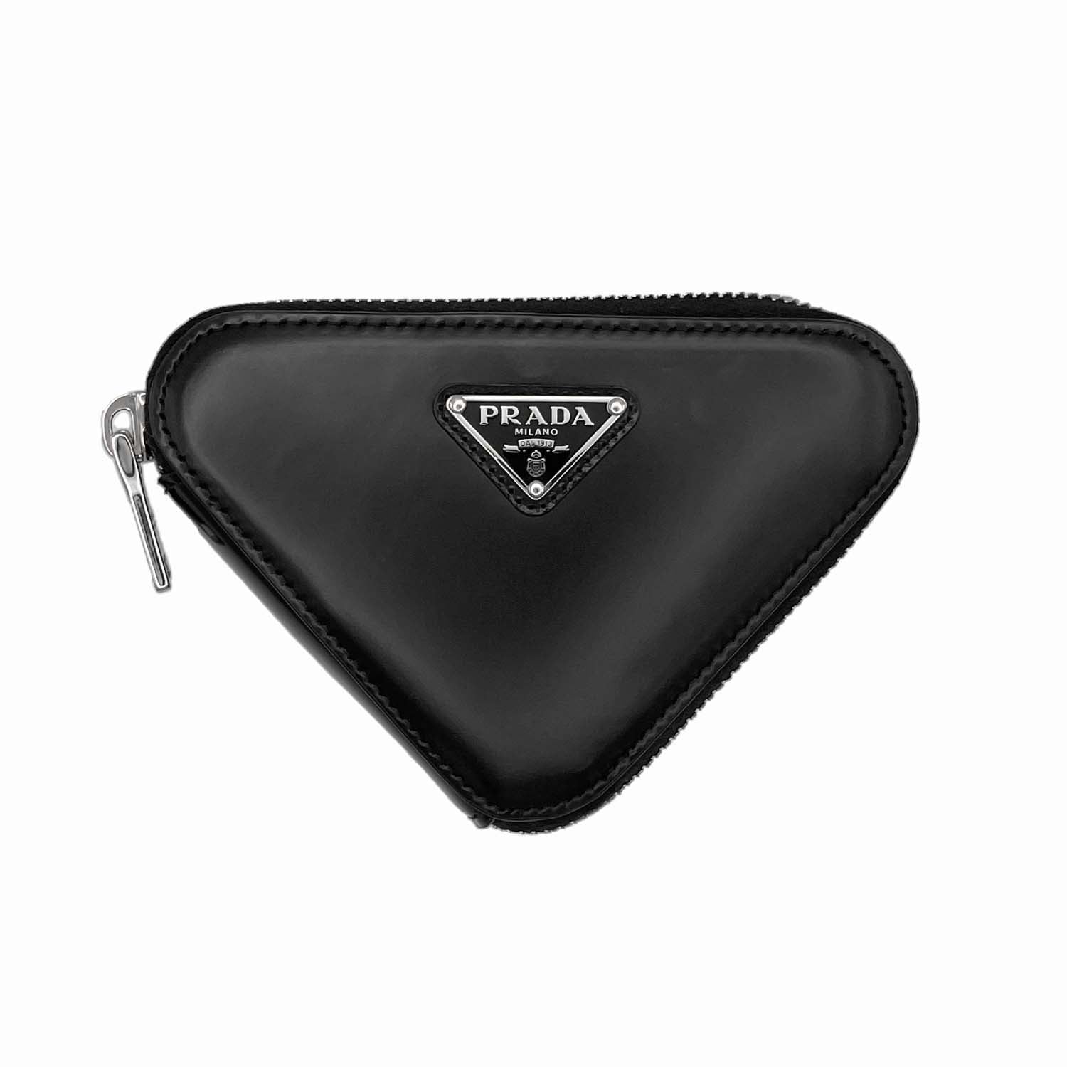 PRADA プラダ コインケース チェーンウォレット 財布 トライアングルロゴ ショルダー ガラスレザー
