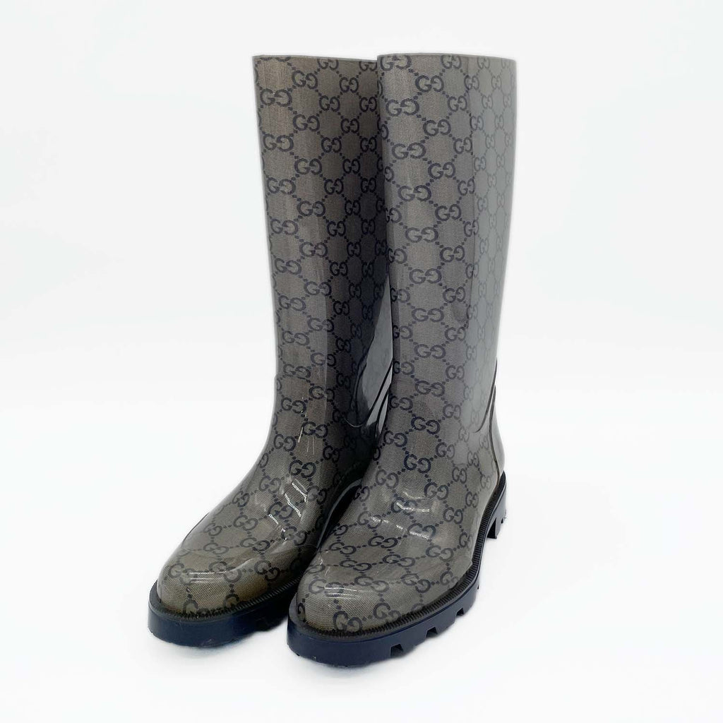 GUCCI グッチ レインブーツ 35(JP22cm程度) ロング丈 GG柄