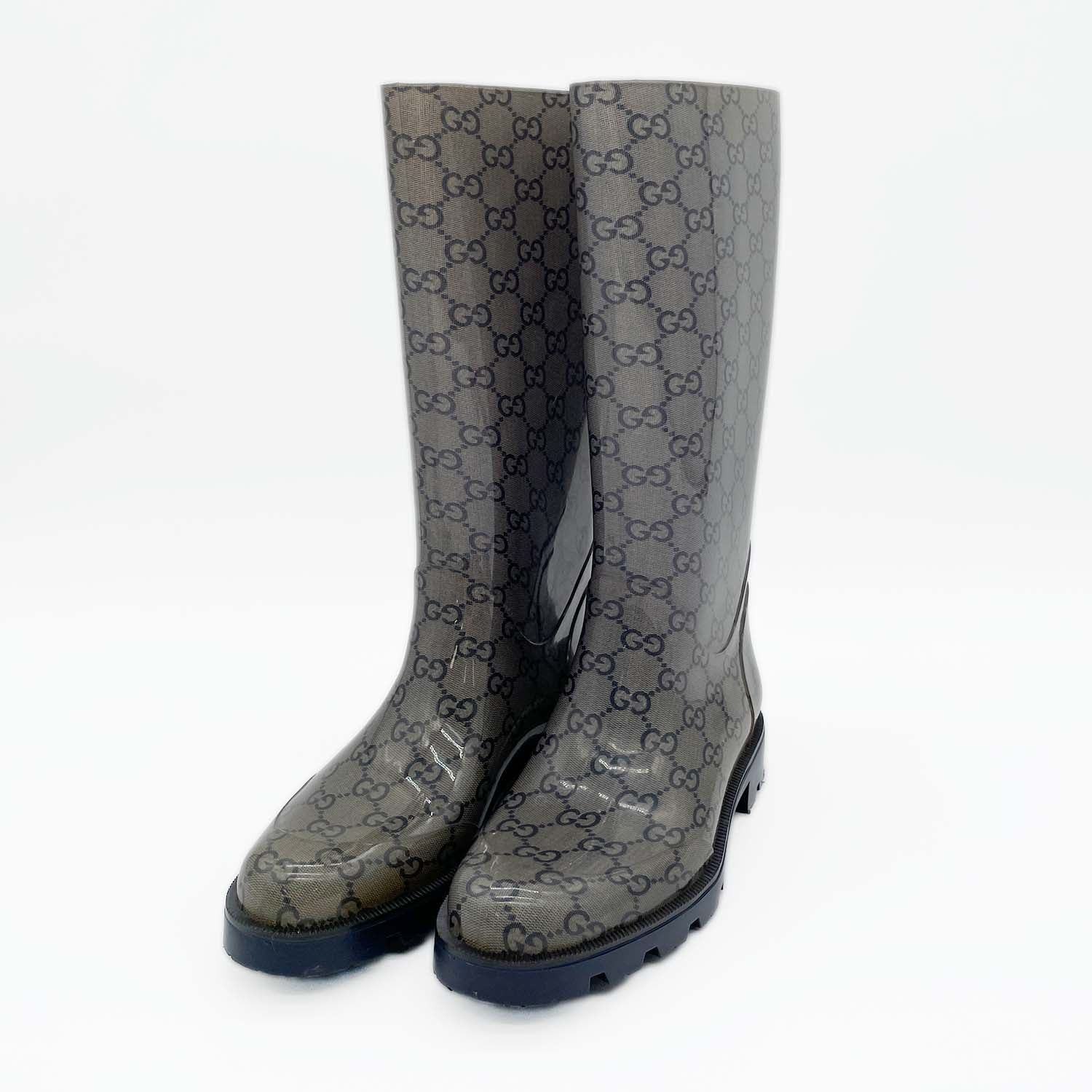 GUCCI グッチ レインブーツ 35(JP22cm程度) ロング丈 GG柄
