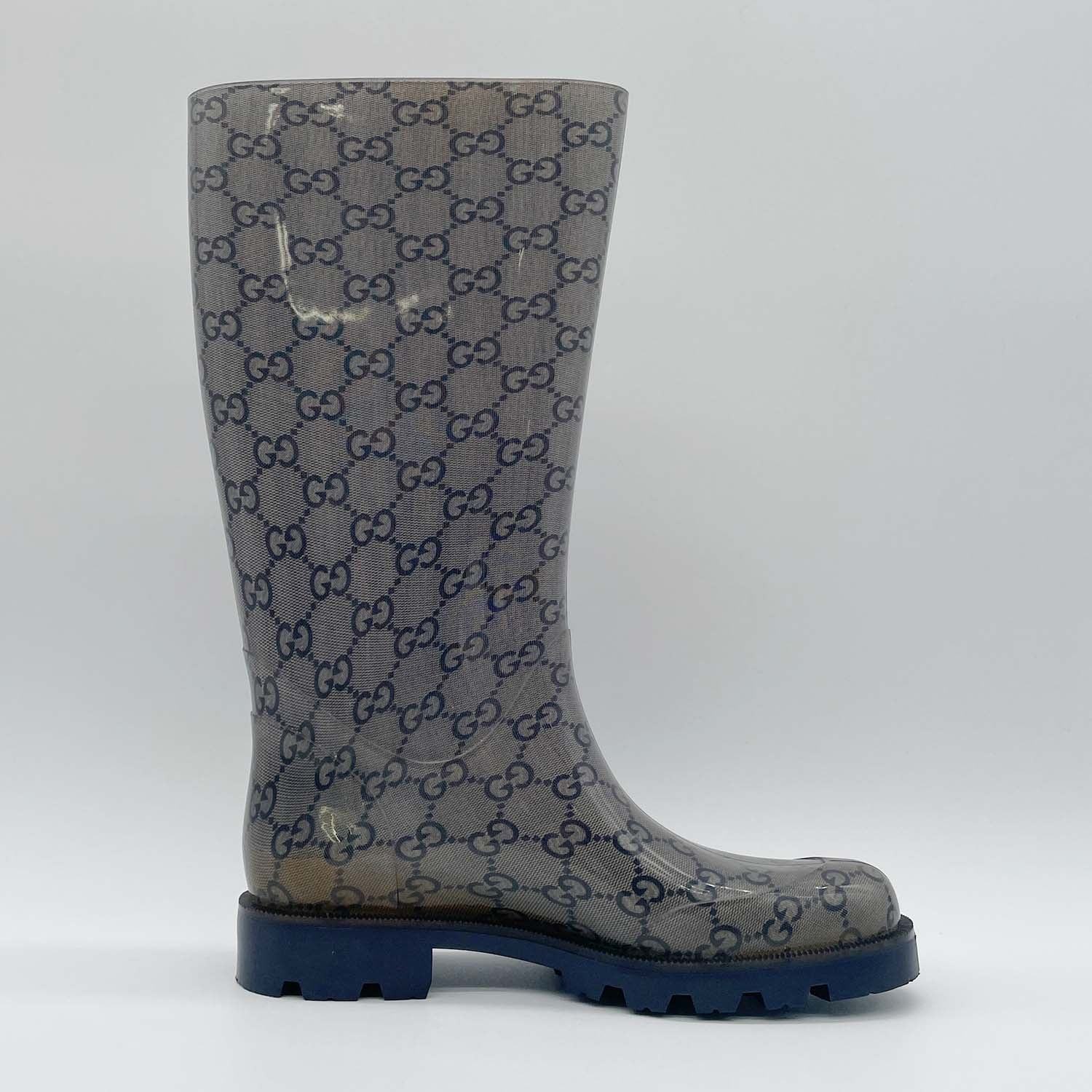 GUCCI グッチ レインブーツ 35(JP22cm程度) ロング丈 GG柄