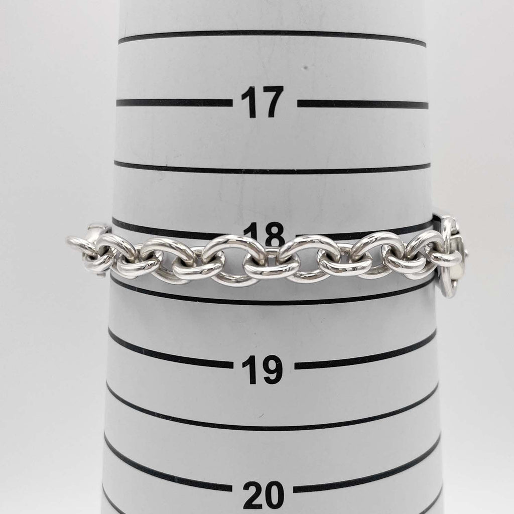 GUCCI グッチ 18cm ブレスレット ロゴプレート SV925 チェーン バングル