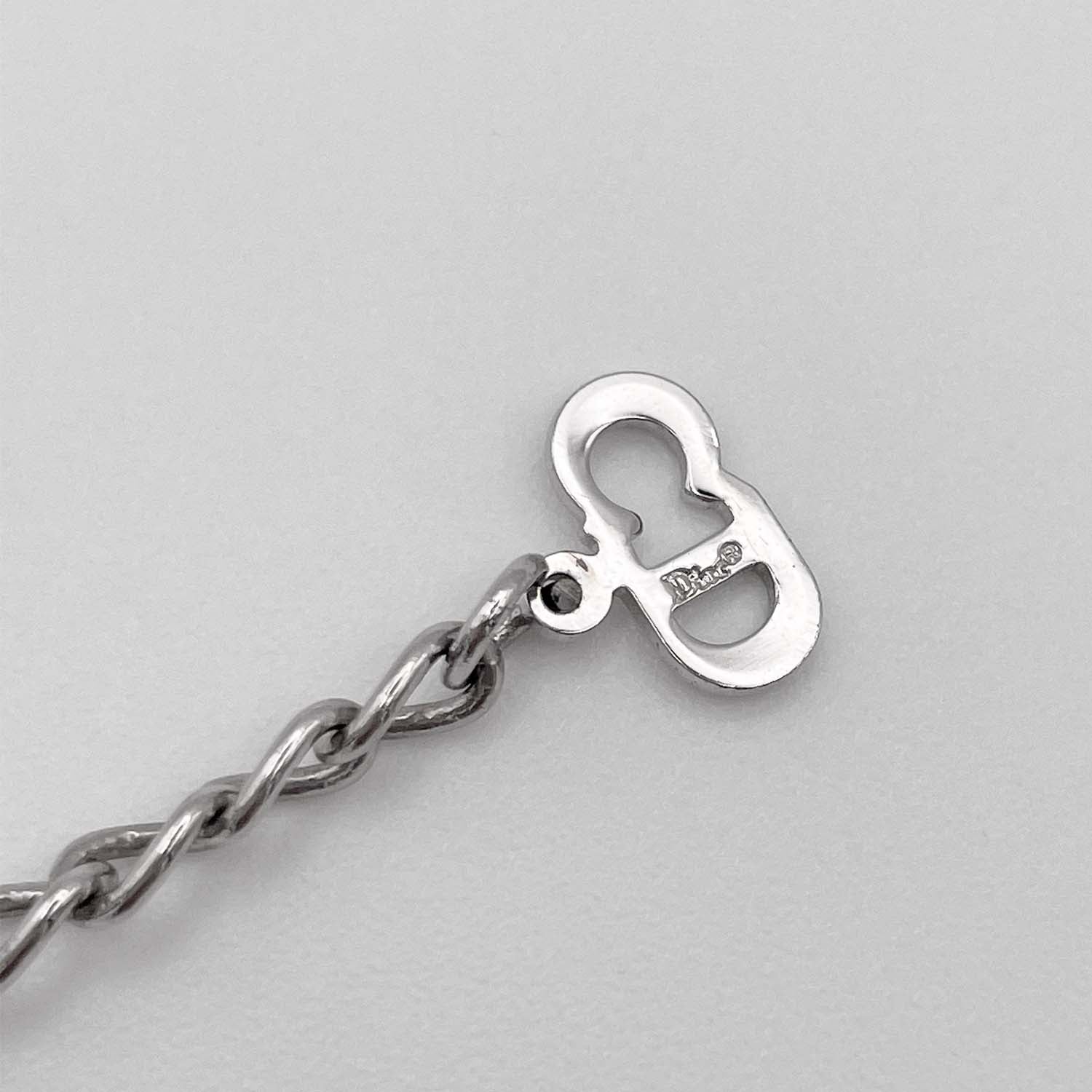 Dior ディオール ブレスレット 17cm〜23cmj ラインストーン ロゴ ガーランド スイング