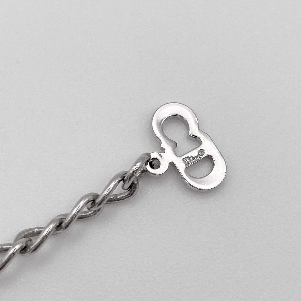 Dior ディオール ブレスレット 17cm〜23cmj ラインストーン ロゴ ガーランド スイング