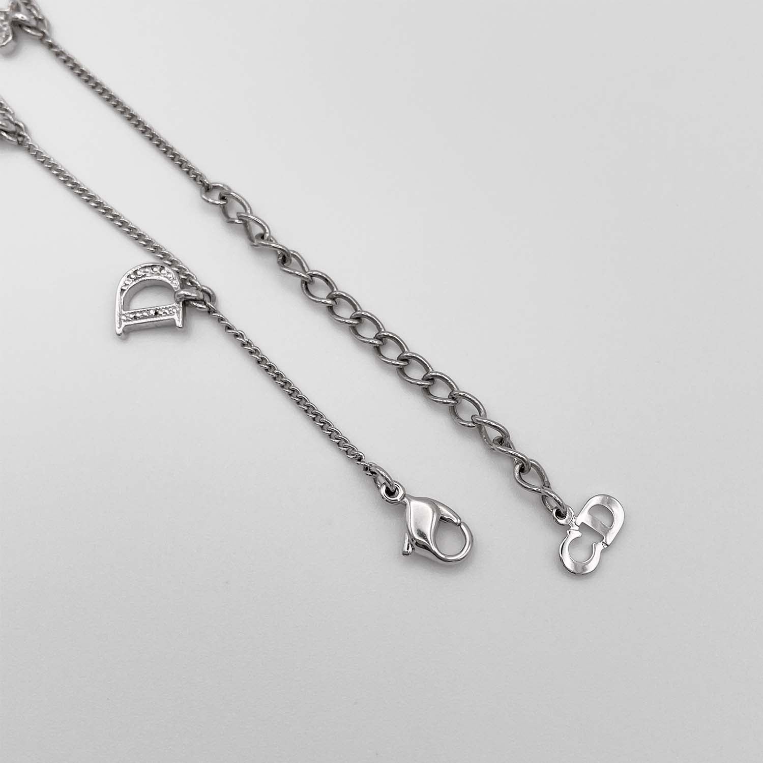 Dior ディオール ブレスレット 17cm〜23cmj ラインストーン ロゴ ガーランド スイング