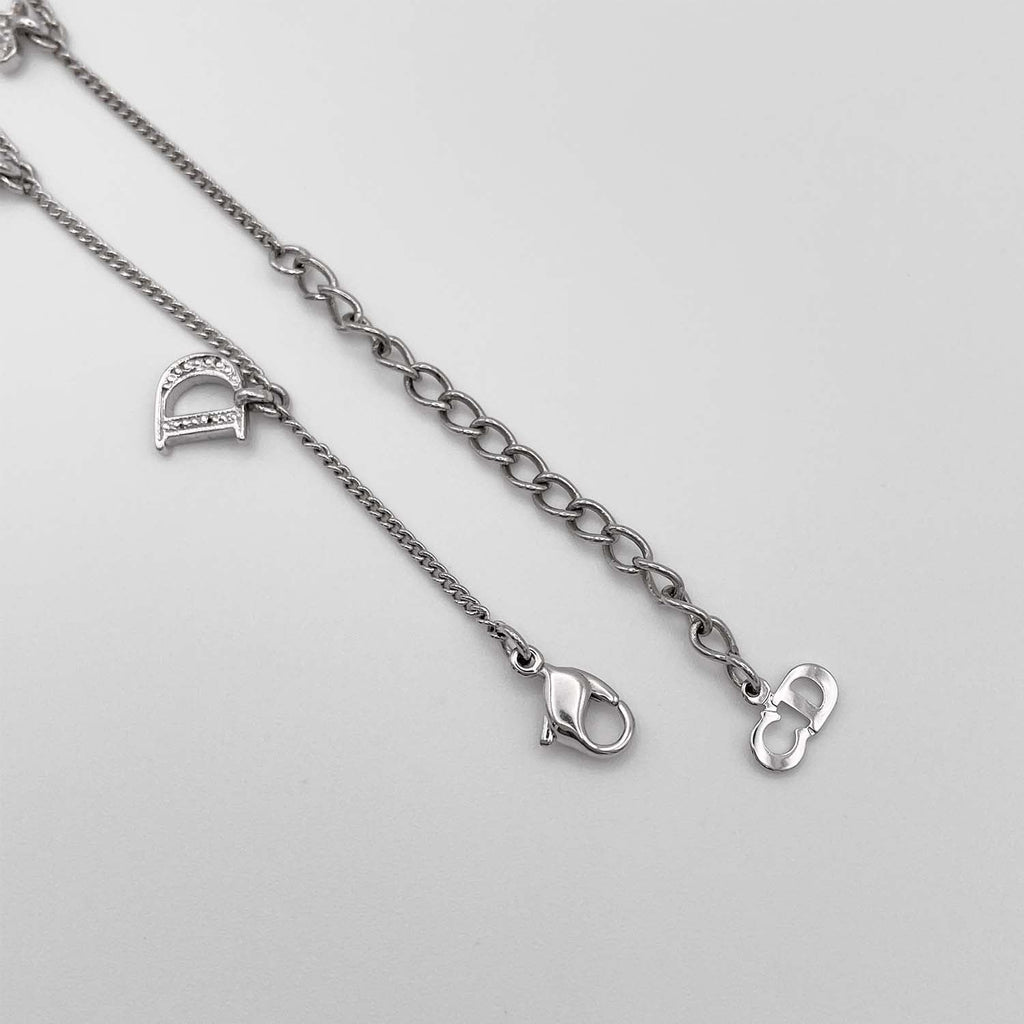 Dior ディオール ブレスレット 17cm〜23cmj ラインストーン ロゴ ガーランド スイング