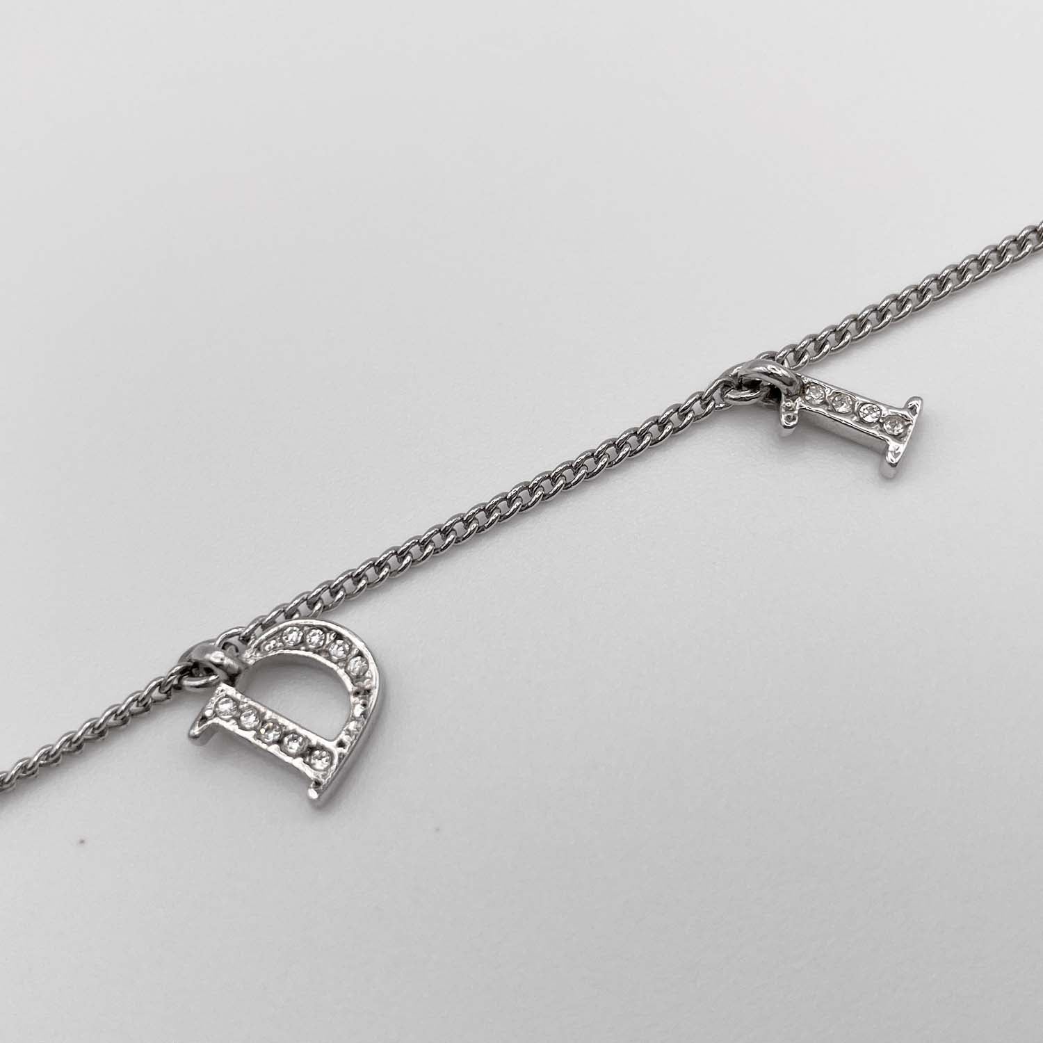 Dior ディオール ブレスレット 17cm〜23cmj ラインストーン ロゴ ガーランド スイング