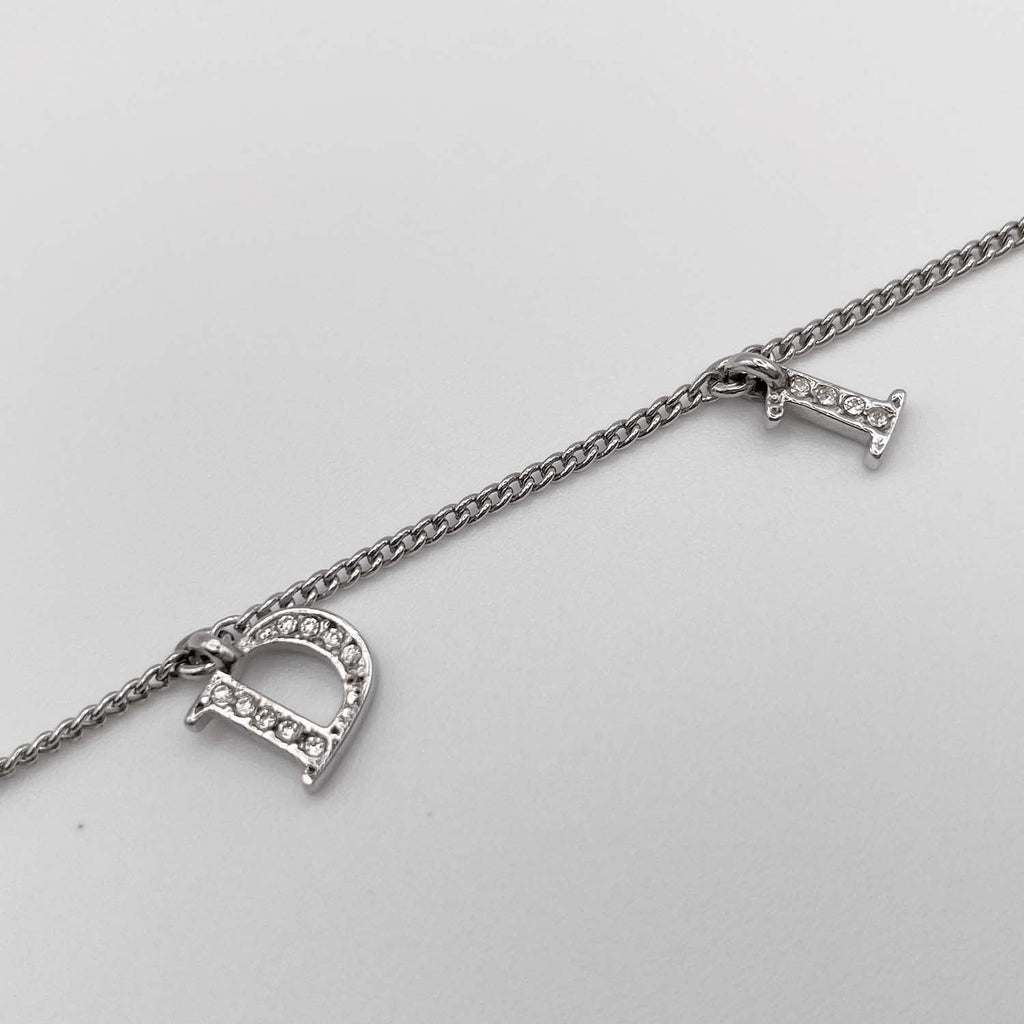 Dior ディオール ブレスレット 17cm〜23cmj ラインストーン ロゴ ガーランド スイング
