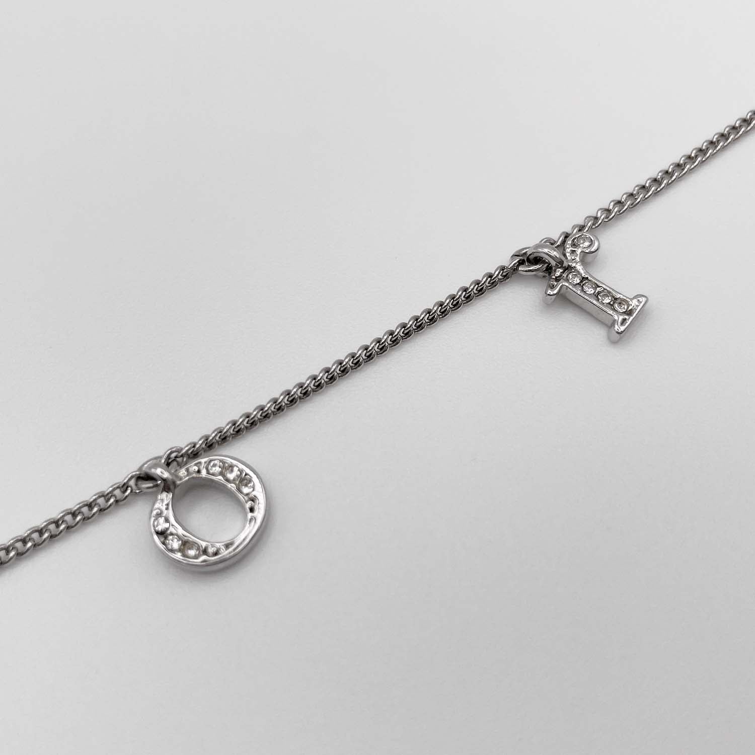 Dior ディオール ブレスレット 17cm〜23cmj ラインストーン ロゴ ガーランド スイング