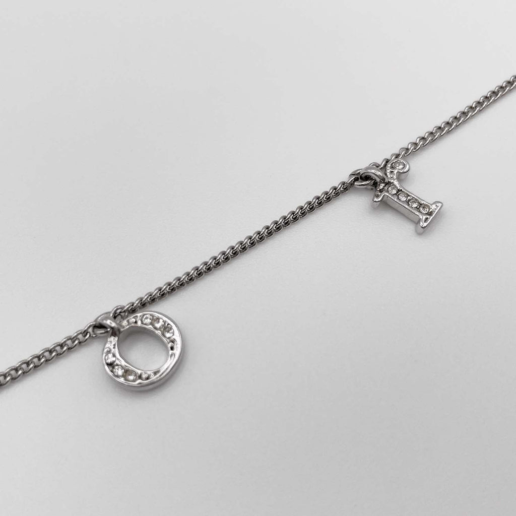 Dior ディオール ブレスレット 17cm〜23cmj ラインストーン ロゴ ガーランド スイング