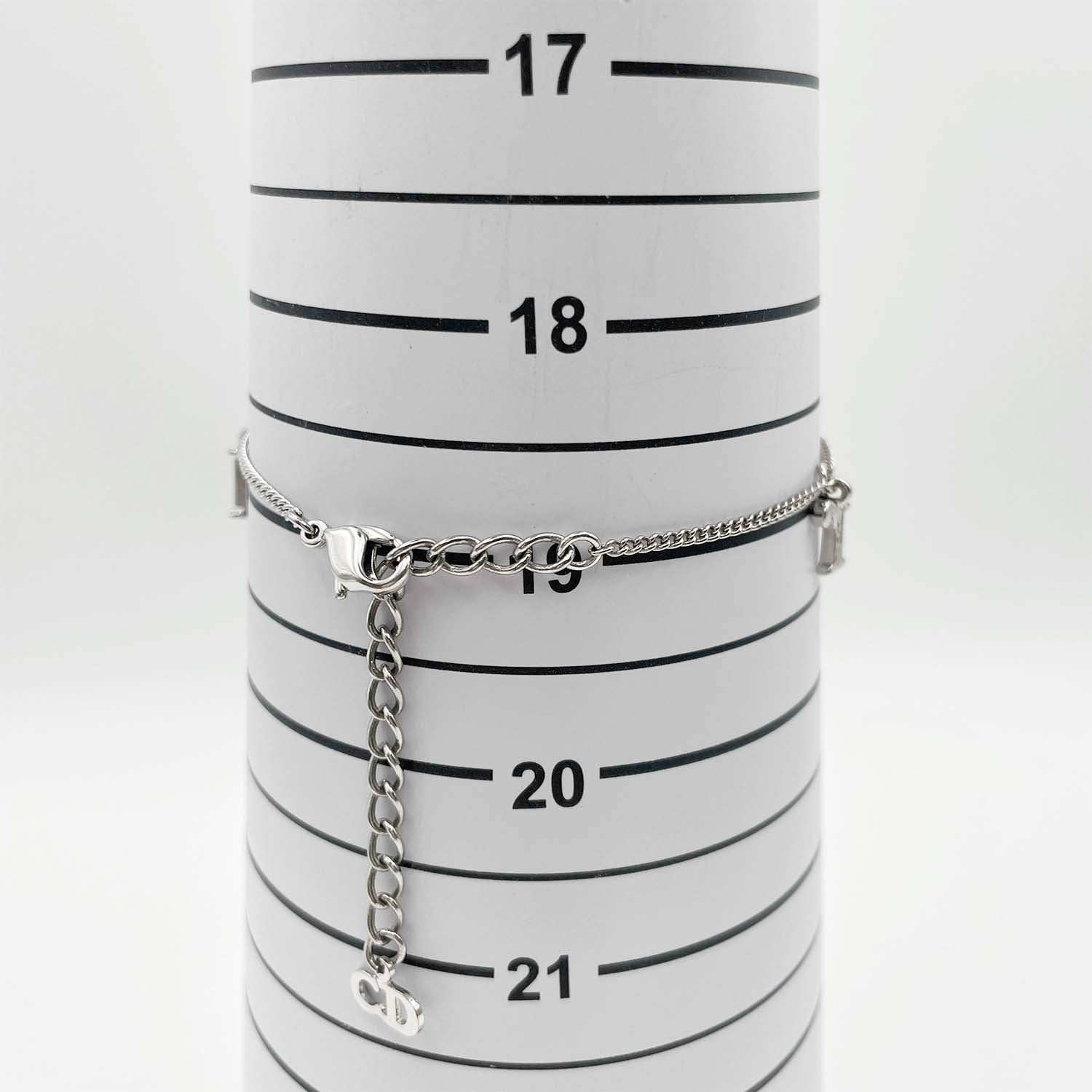 Dior ディオール ブレスレット 17cm〜23cmj ラインストーン ロゴ ガーランド スイング
