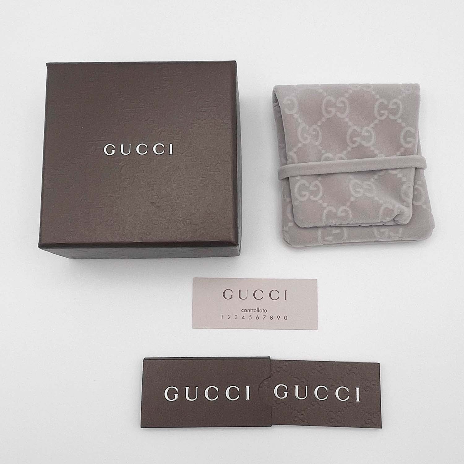 GUCCI グッチ 17.5cm ブレスレット ロゴプレート SV925 ヤシの木 チャーム バングル