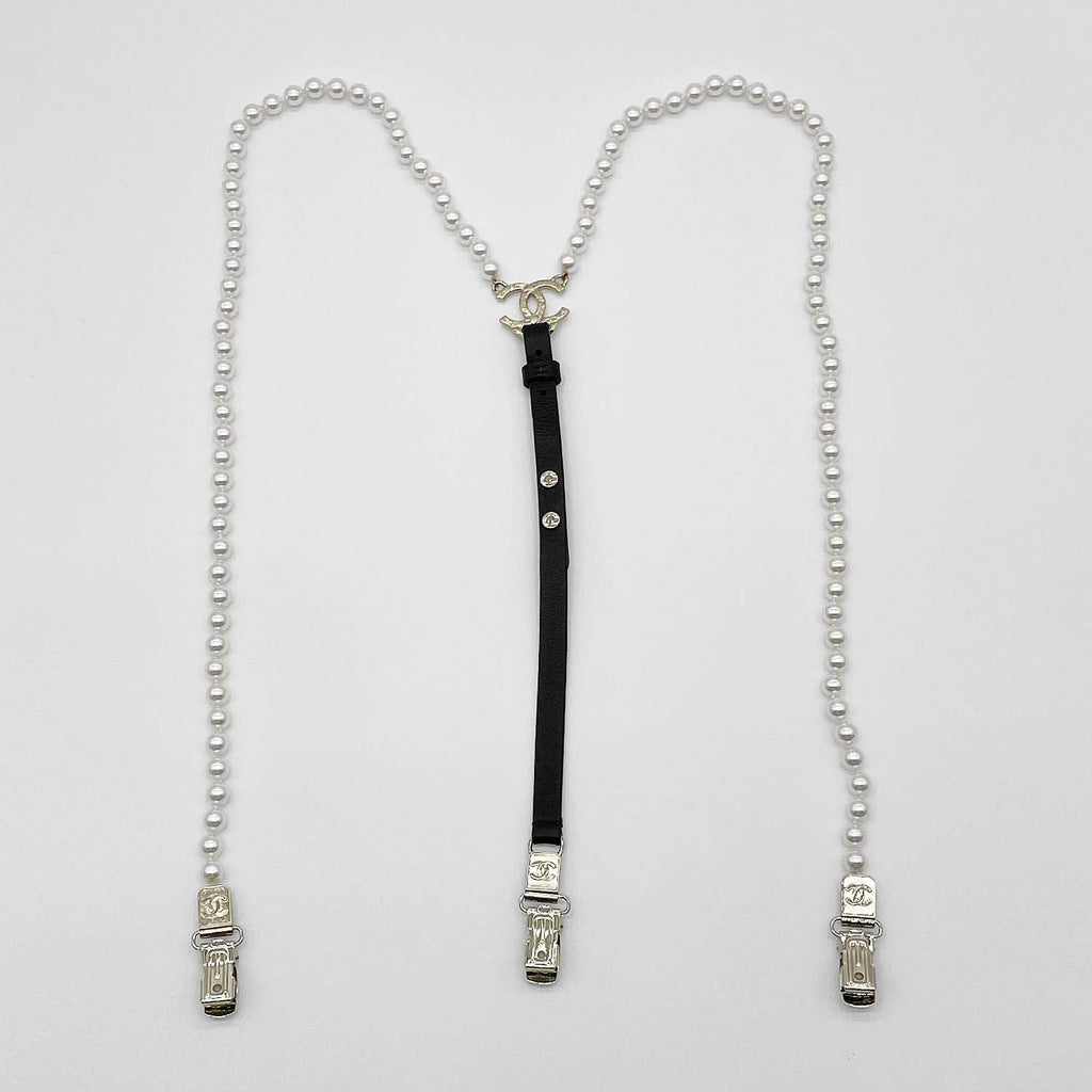 CHANEL シャネル サスペンダー ココマーク パール Sサイズ 21年製 ベルト