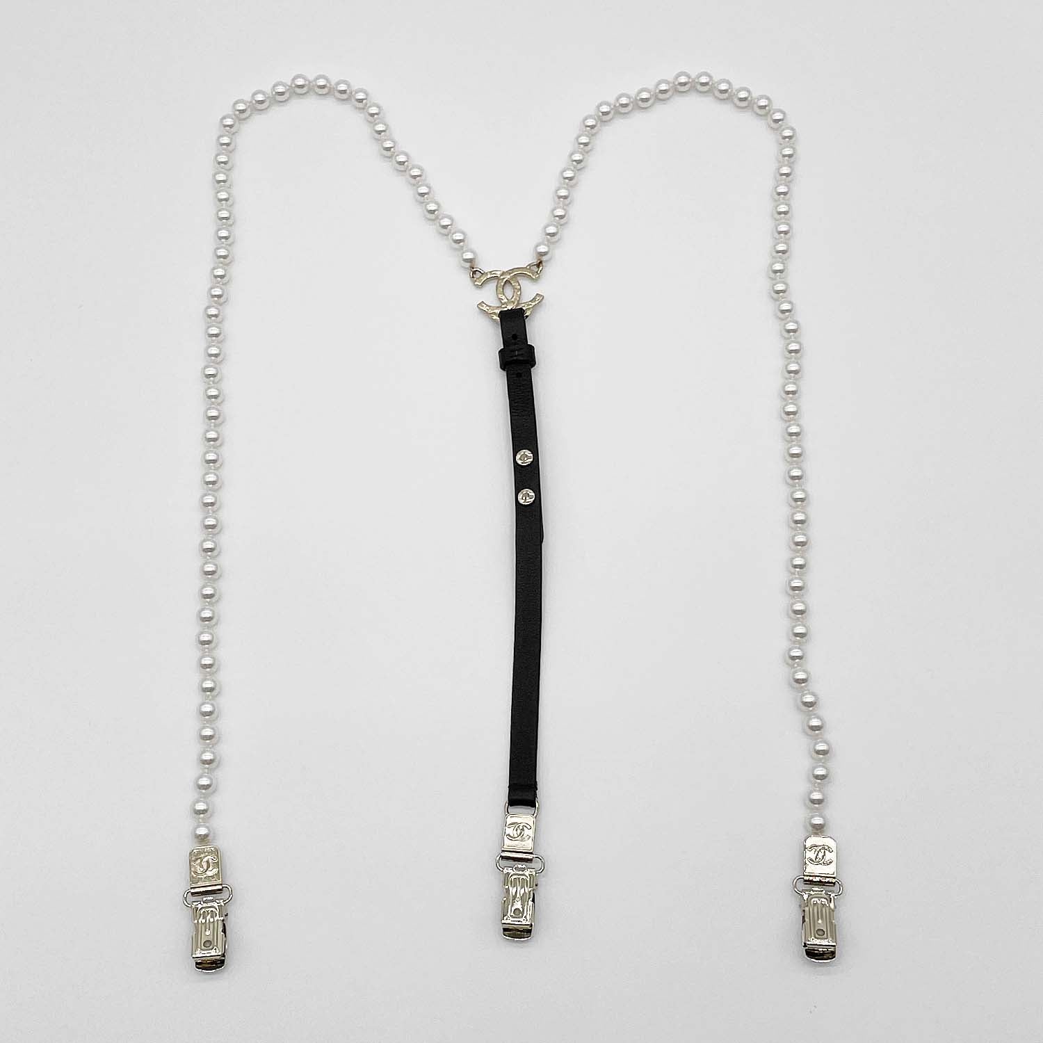 CHANEL シャネル サスペンダー ココマーク パール Sサイズ 21年製 ベルト
