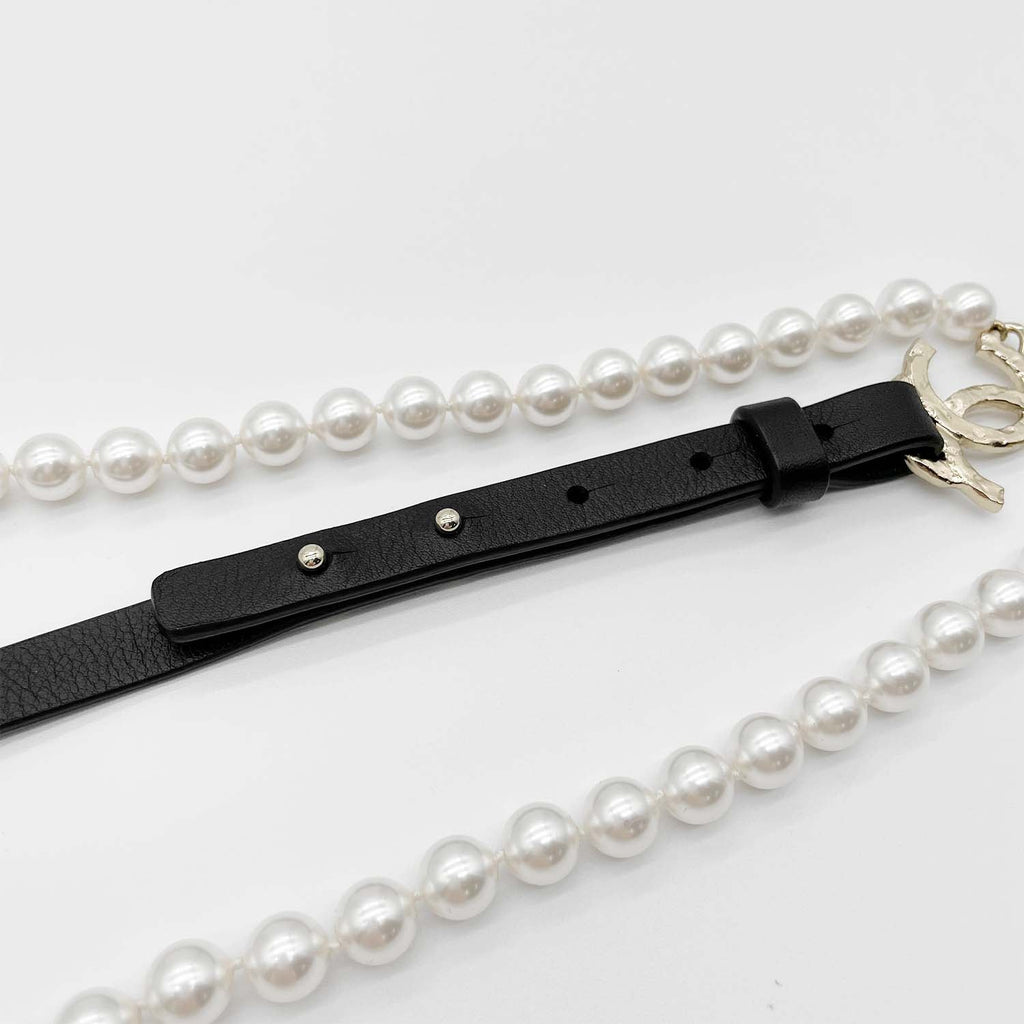 CHANEL シャネル サスペンダー ココマーク パール Sサイズ 21年製 ベルト