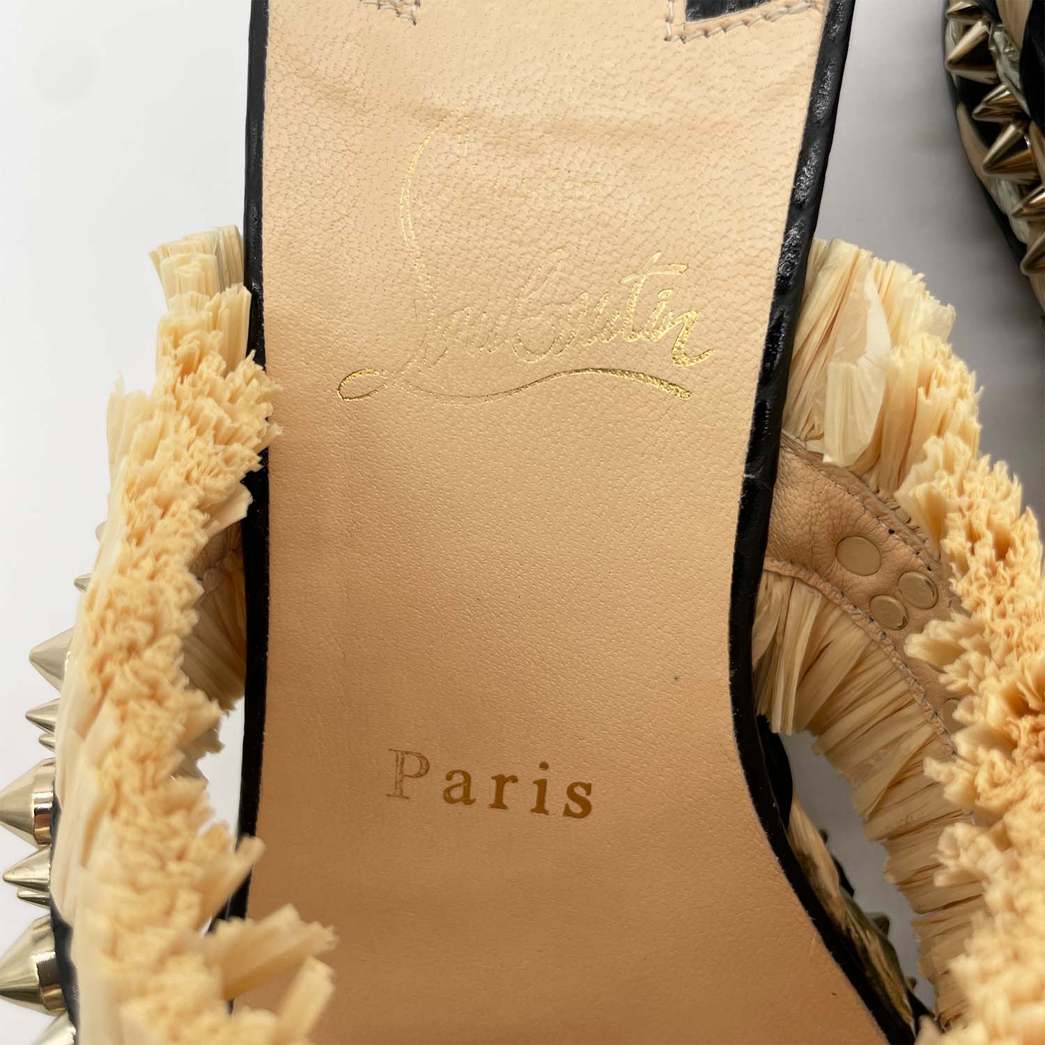 Christian Louboutin クリスチャンルブタン 37 サンダル VOLTINOUDOU スタッズパイソン