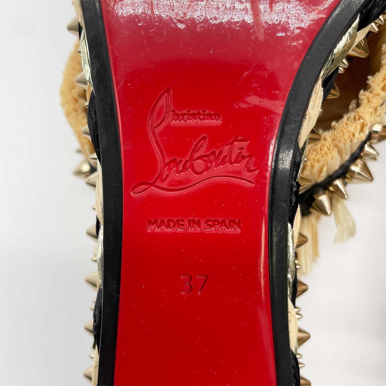 Christian Louboutin クリスチャンルブタン 37 サンダル VOLTINOUDOU スタッズパイソン