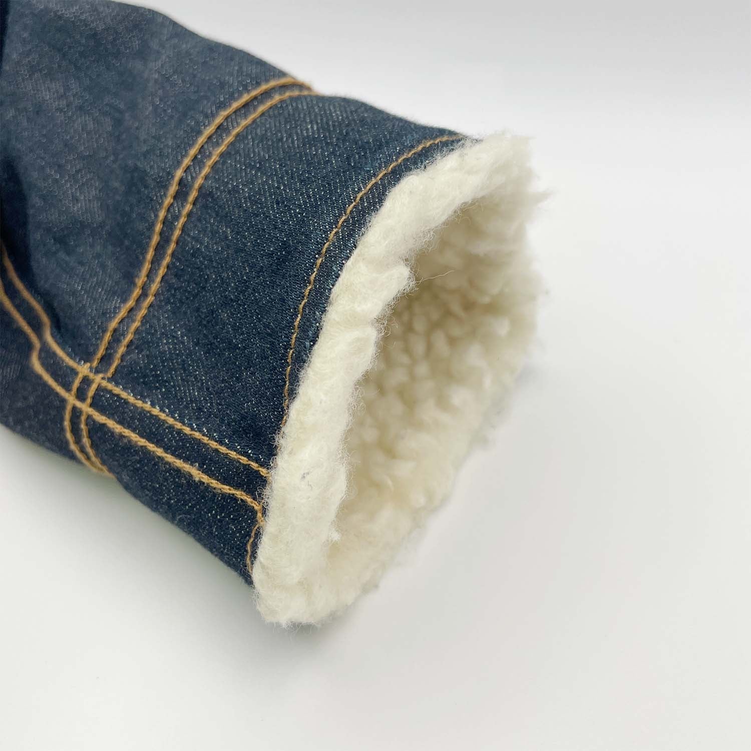 1PIU1UGUALE3 ウノピゥウノウグァーレトレ III(Sサイズ) ボアデニムコート ロング丈 メンズ