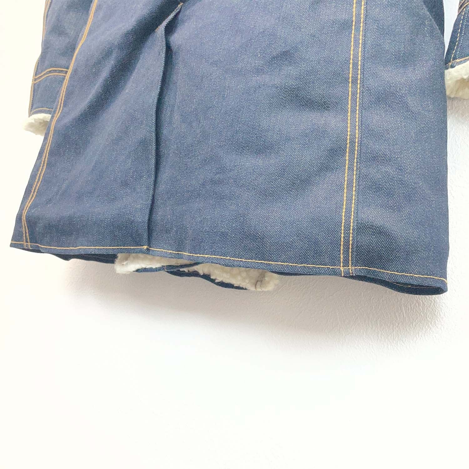 1PIU1UGUALE3 ウノピゥウノウグァーレトレ III(Sサイズ) ボアデニムコート ロング丈 メンズ