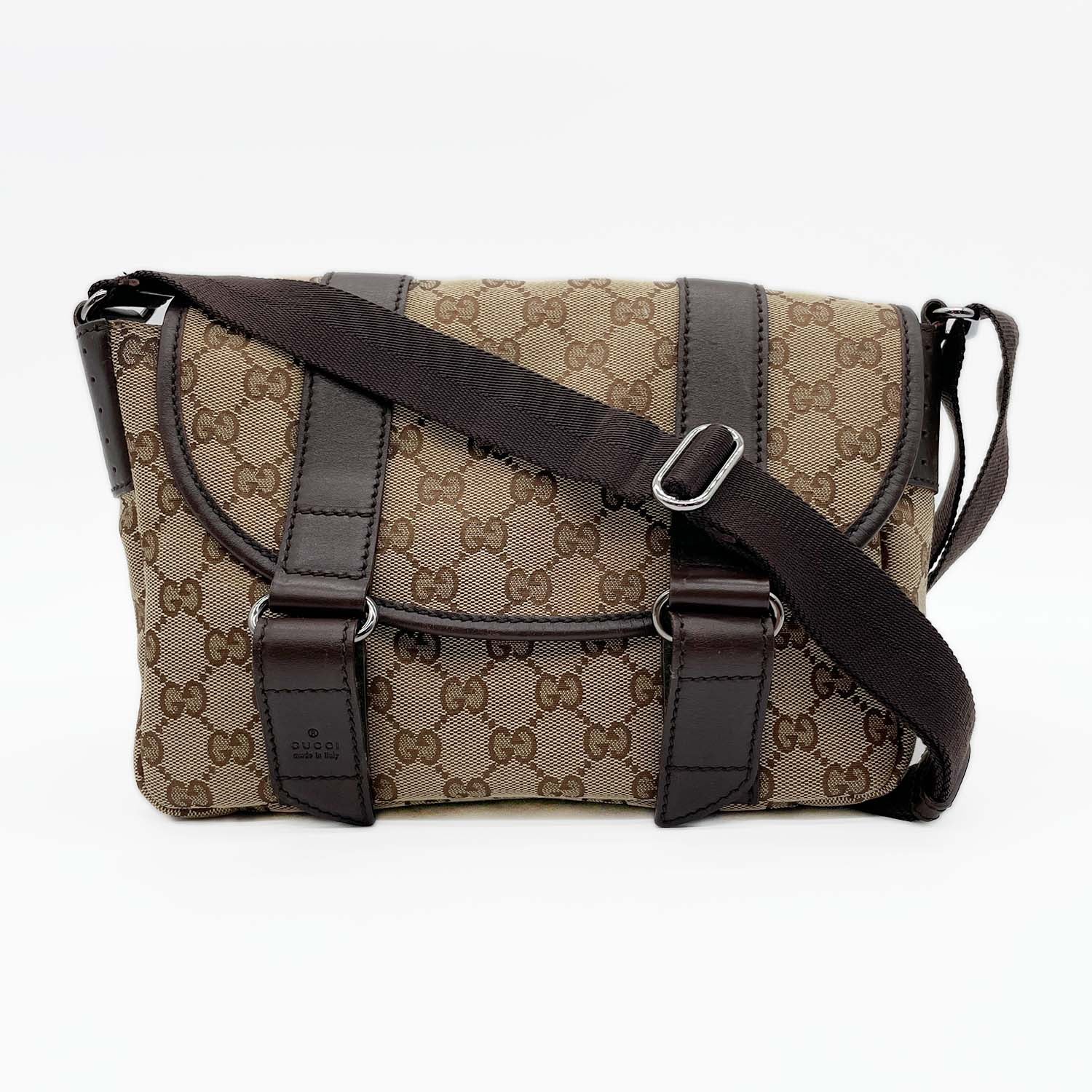 GUCCI グッチ ショルダーバッグ GGキャンバス メッセンジャー 145858 ブラウン