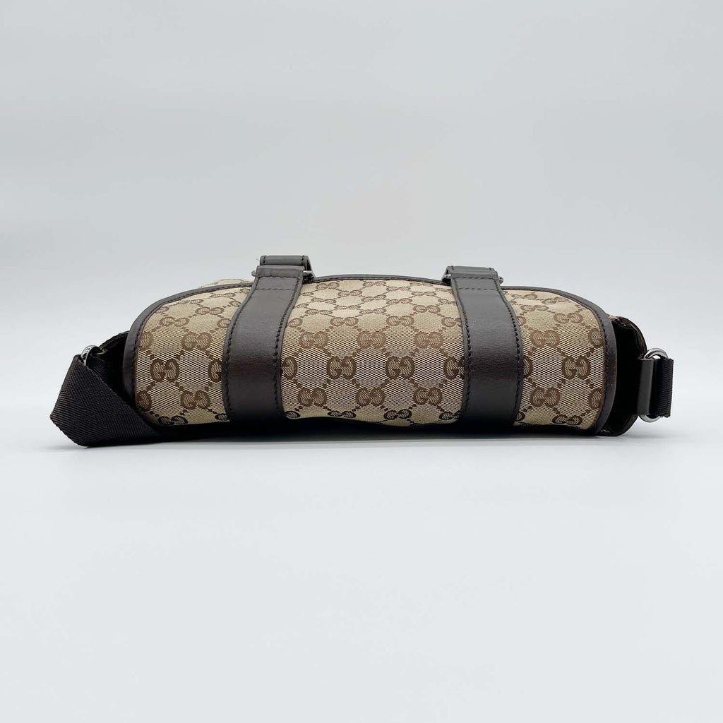 GUCCI グッチ ショルダーバッグ GGキャンバス メッセンジャー 145858 ブラウン