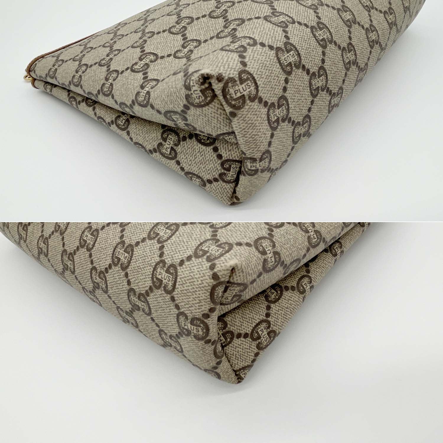 GUCCI グッチ 28cm×17cm ポーチ ケース GGプラス オールド ヴィンテージ ブラウン