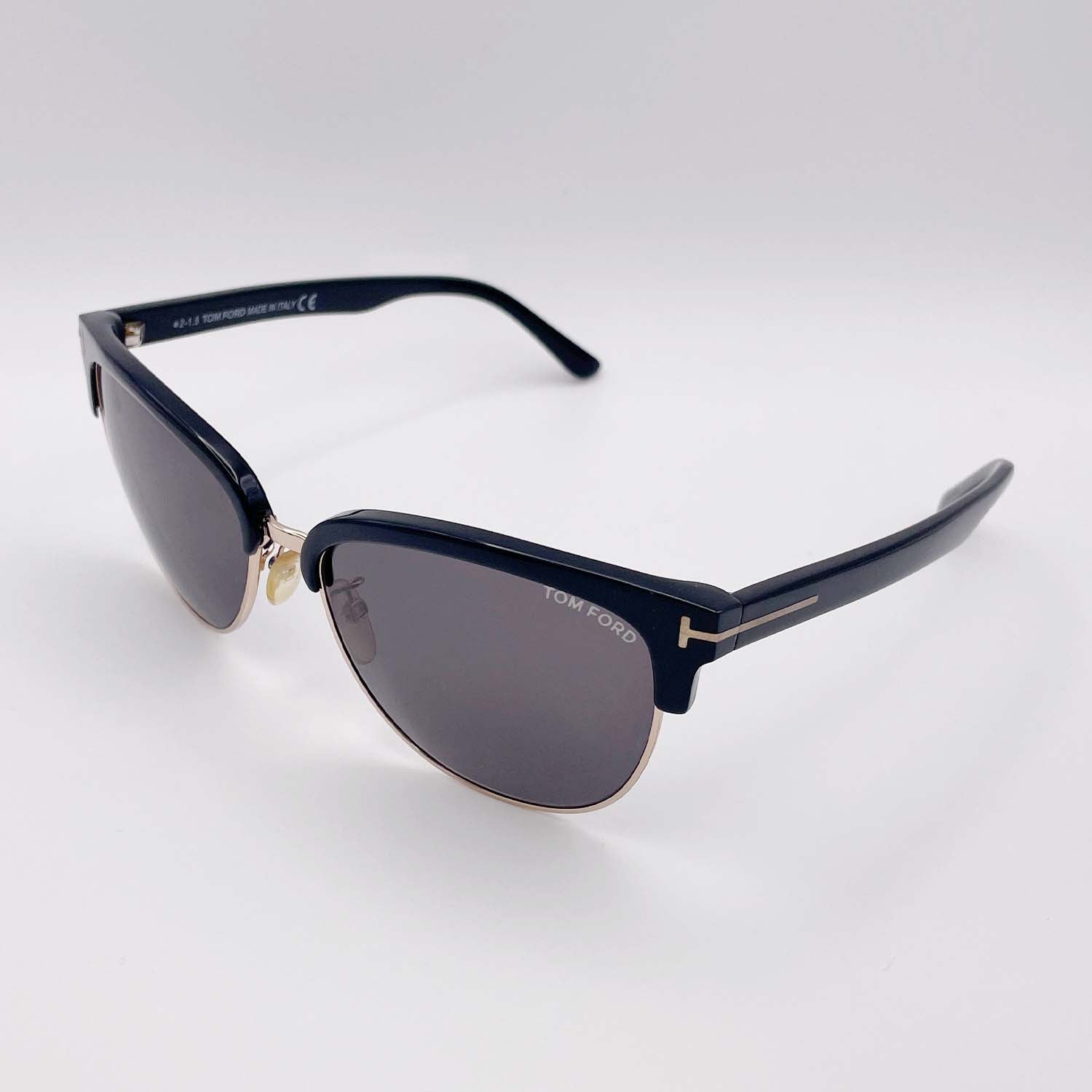 TOMFORD トムフォード サングラス Fany TF368 ブラック×ゴールド ブロウ ハーフリム