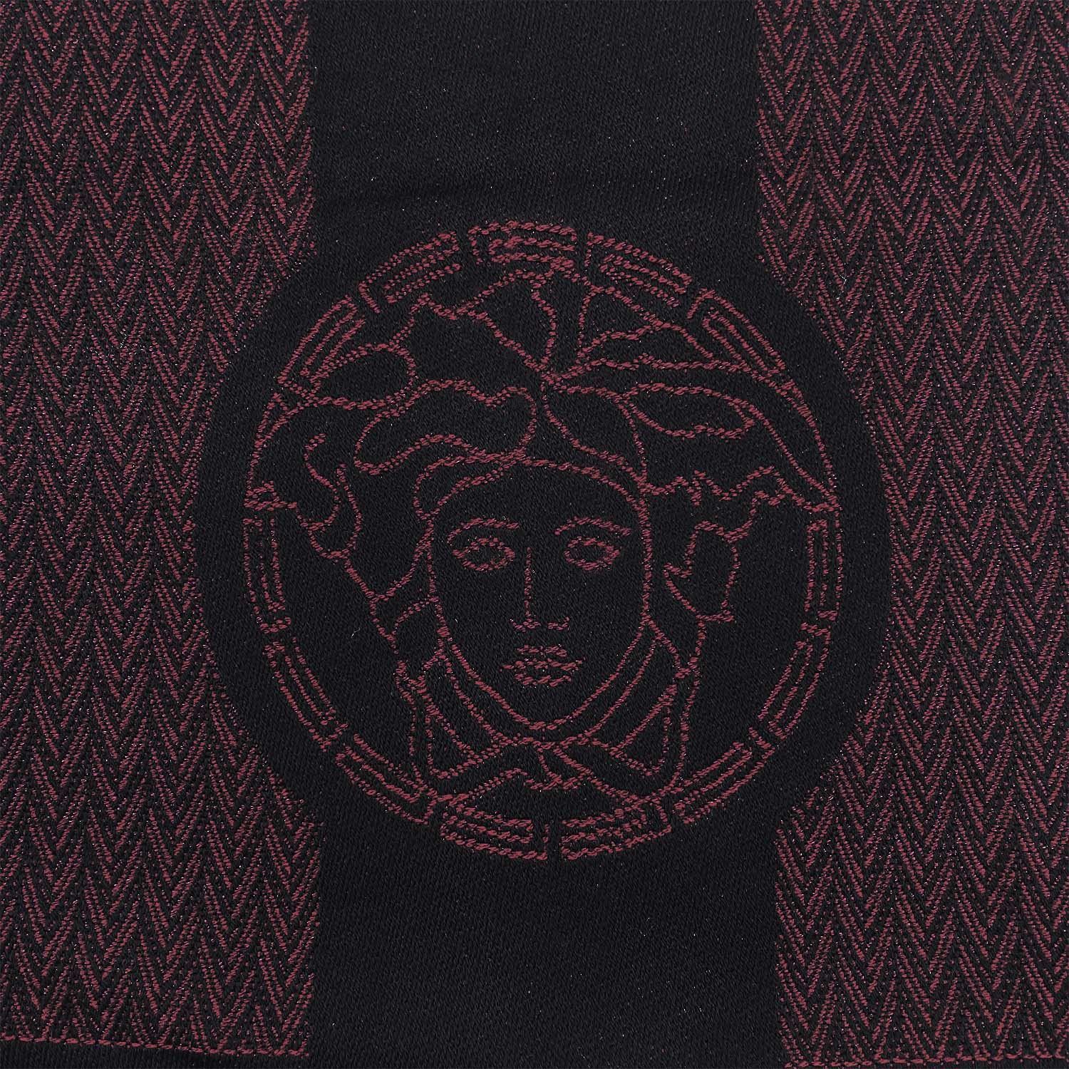 VERSACE ヴェルサーチェ 100cm×36cm メドゥーサ マフラー ブラック/パープル
