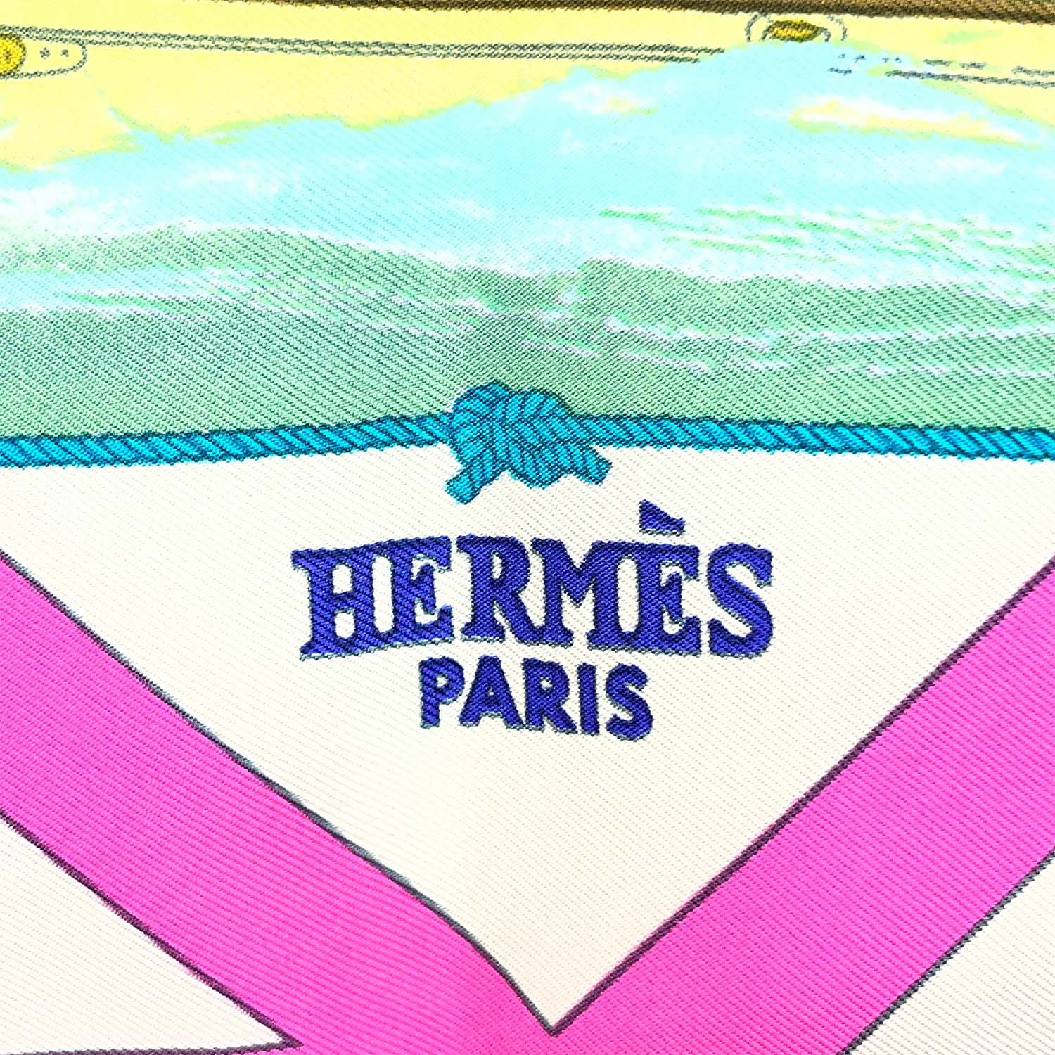 HERMES エルメス カレ90 RAFALES 疾風 スカーフ 船 ヨット ヴィンテージ