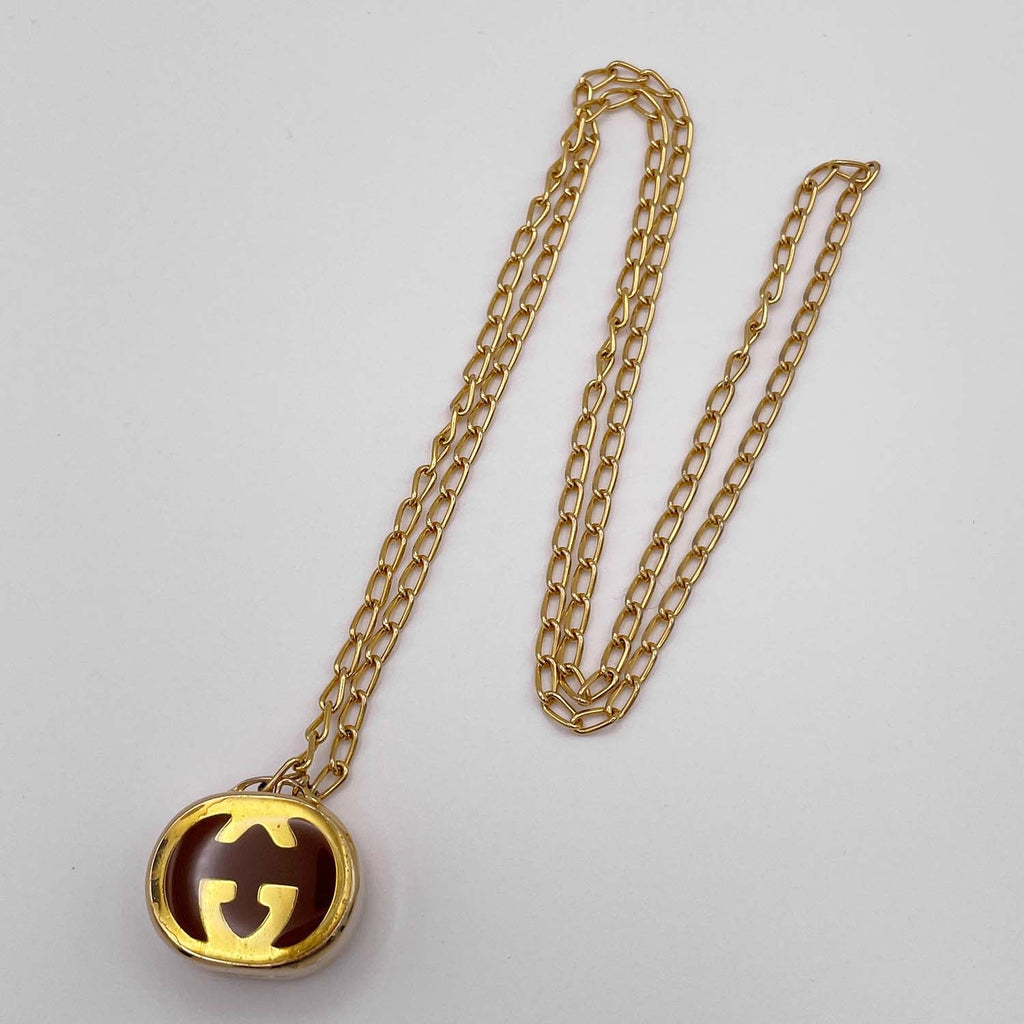 GUCCI グッチ オールド ピルケース インターロッキング ネックレス ペンダント ヴィンテージ