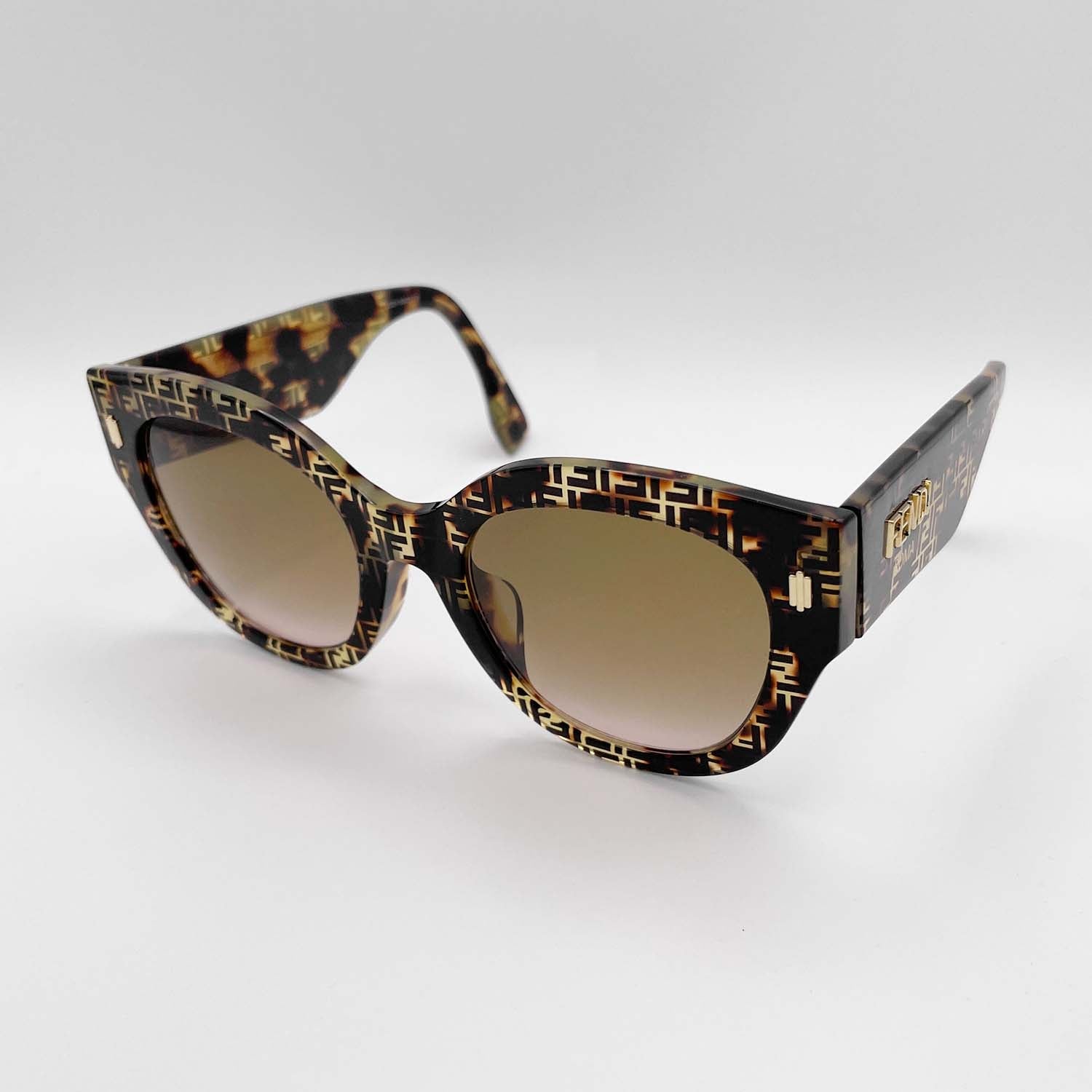 FENDI フェンディ サングラス FF0452/F/S ズッカFF柄×ハバナ キャットアイ ウェア