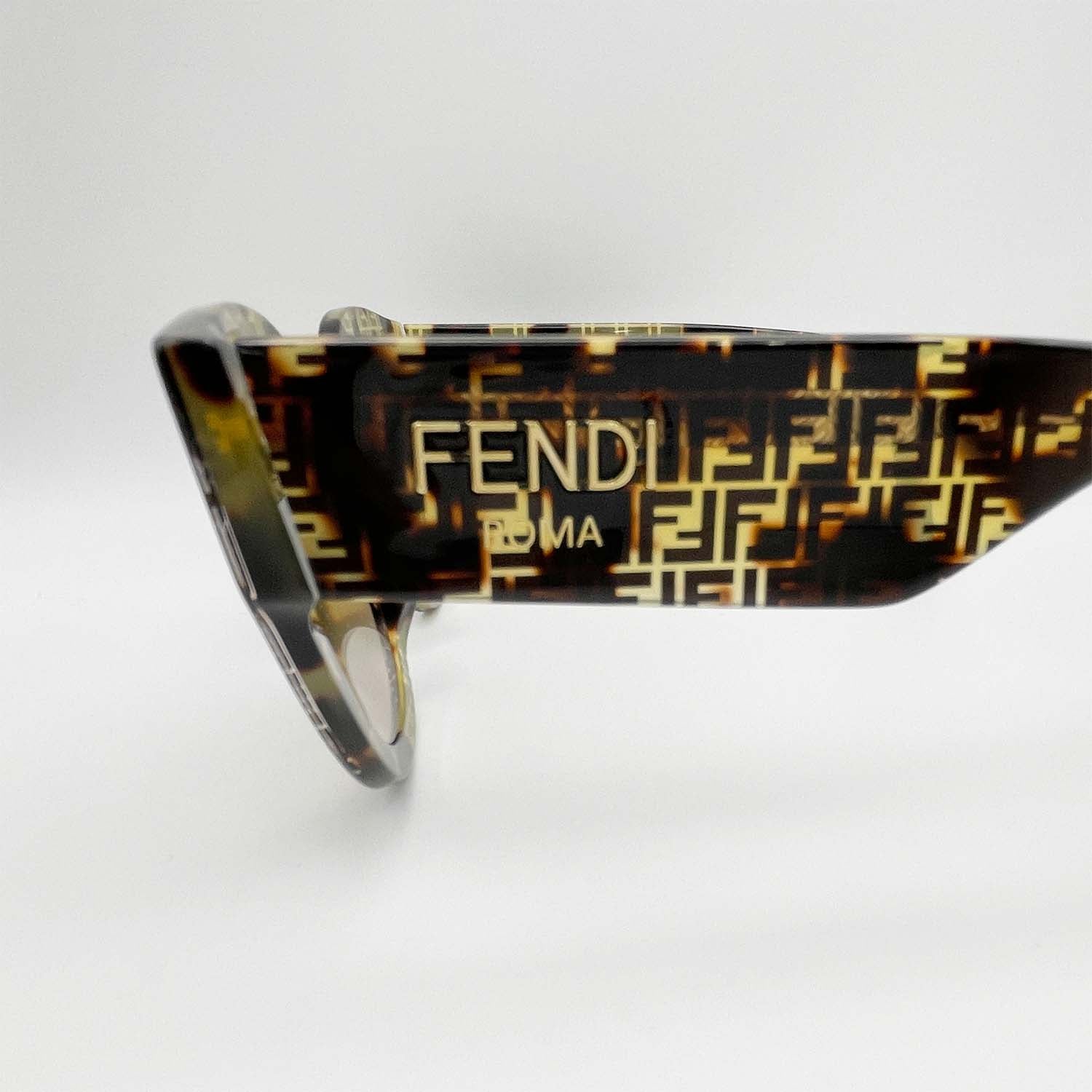 FENDI フェンディ サングラス FF0452/F/S ズッカFF柄×ハバナ キャットアイ ウェア