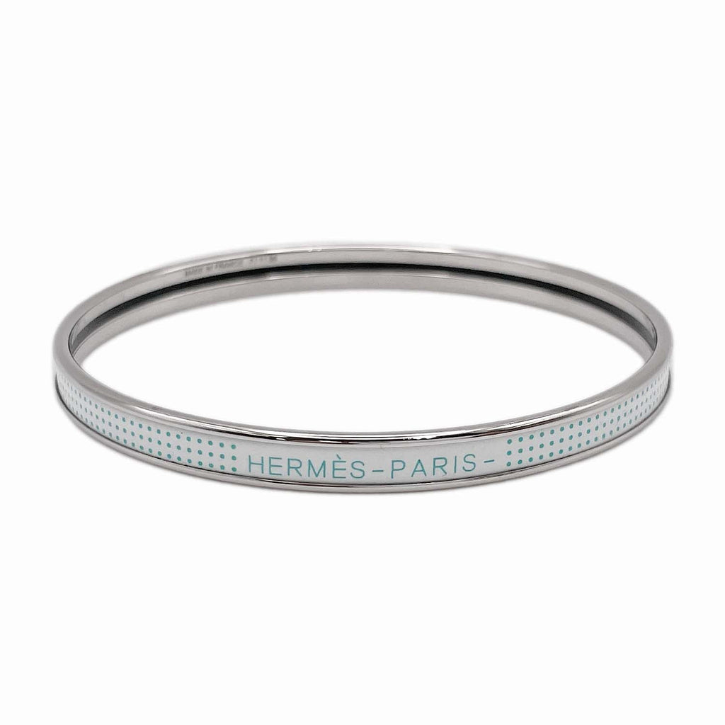 HERMES エルメス ユニ 幅0.5mm エナメルブレスレット バッグ ドット柄