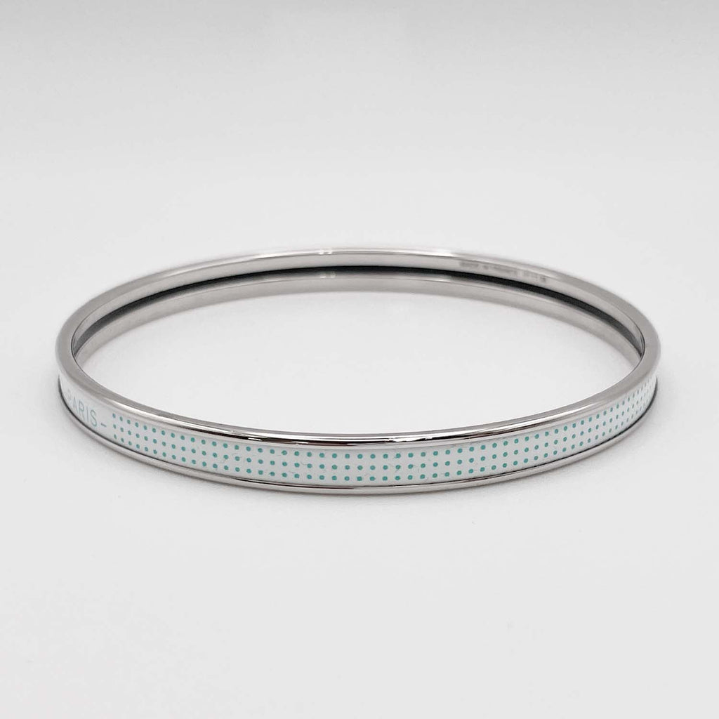 HERMES エルメス ユニ 幅0.5mm エナメルブレスレット バッグ ドット柄