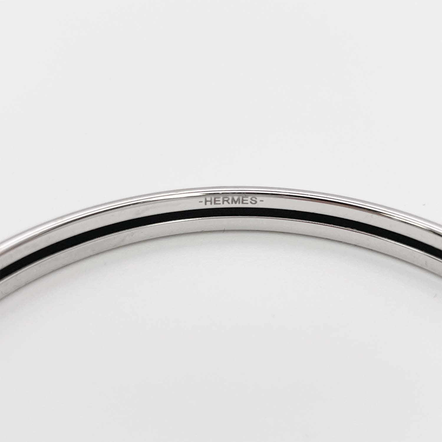 HERMES エルメス ユニ 幅0.5mm エナメルブレスレット バッグ ドット柄