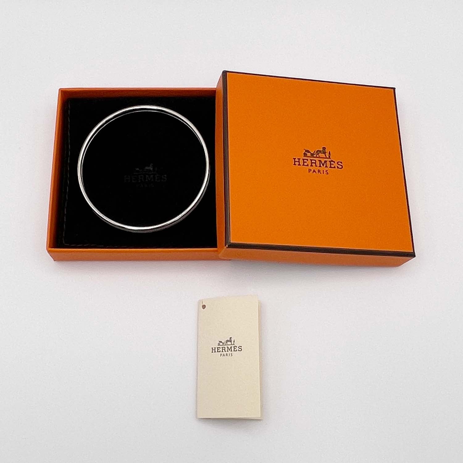 HERMES エルメス ユニ 幅0.5mm エナメルブレスレット バッグ ドット柄