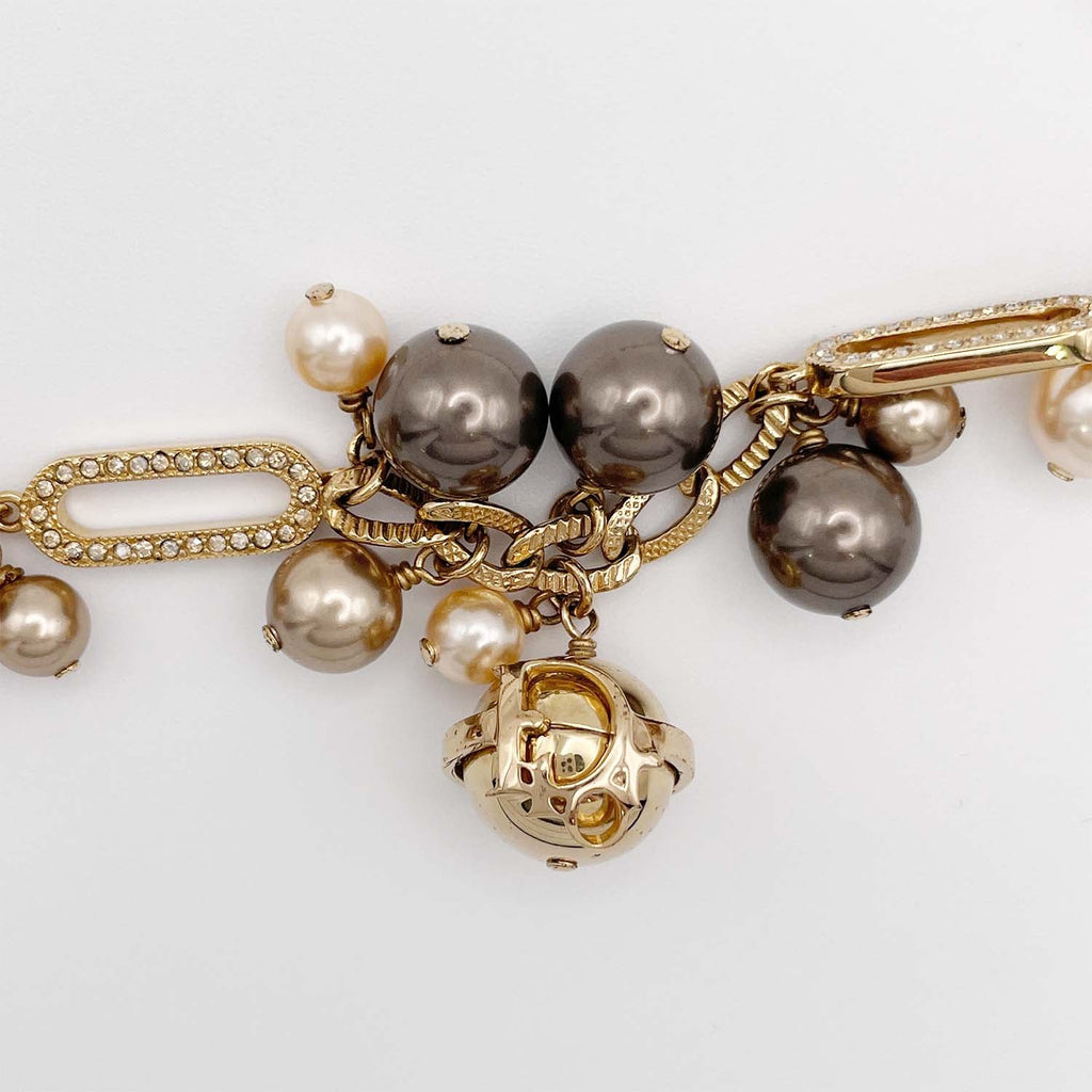 Dior ディール ネックレス ラインストーン コスチュームパール ジャラジャラ