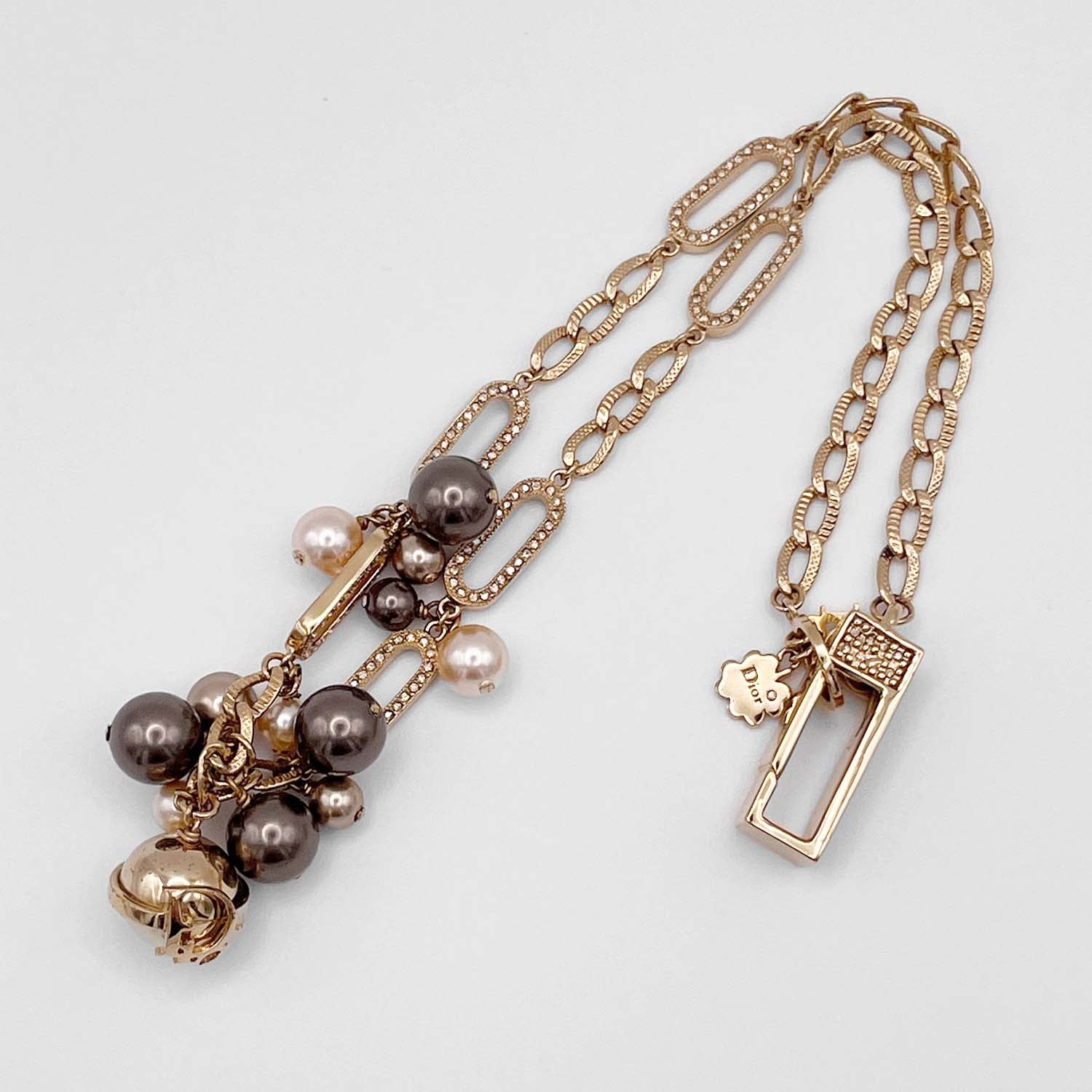 Dior ディール ネックレス ラインストーン コスチュームパール ジャラジャラ