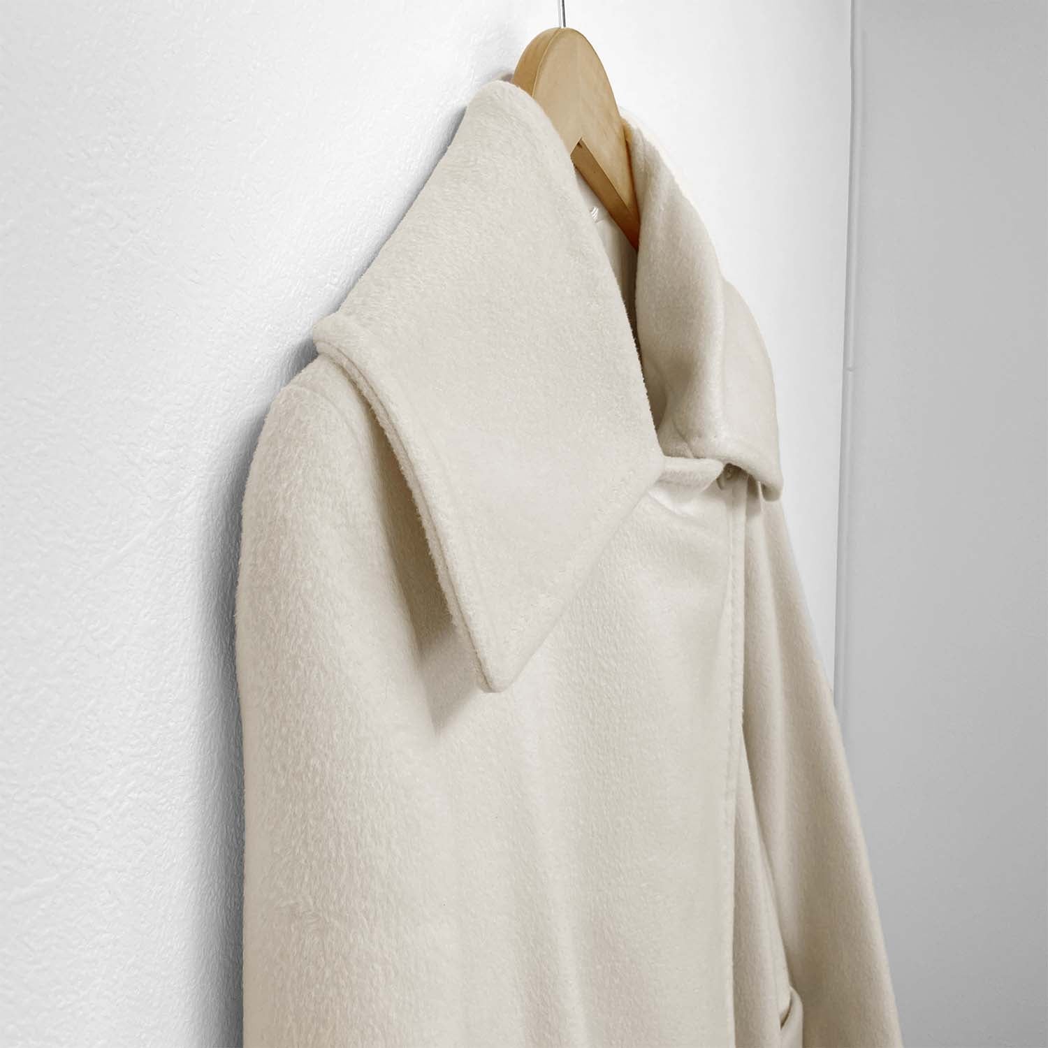 MAXMARA マックスマーラ 38 カシミヤ混 ガウンコート マキシ丈 ロング 白タグ オフホワイト
