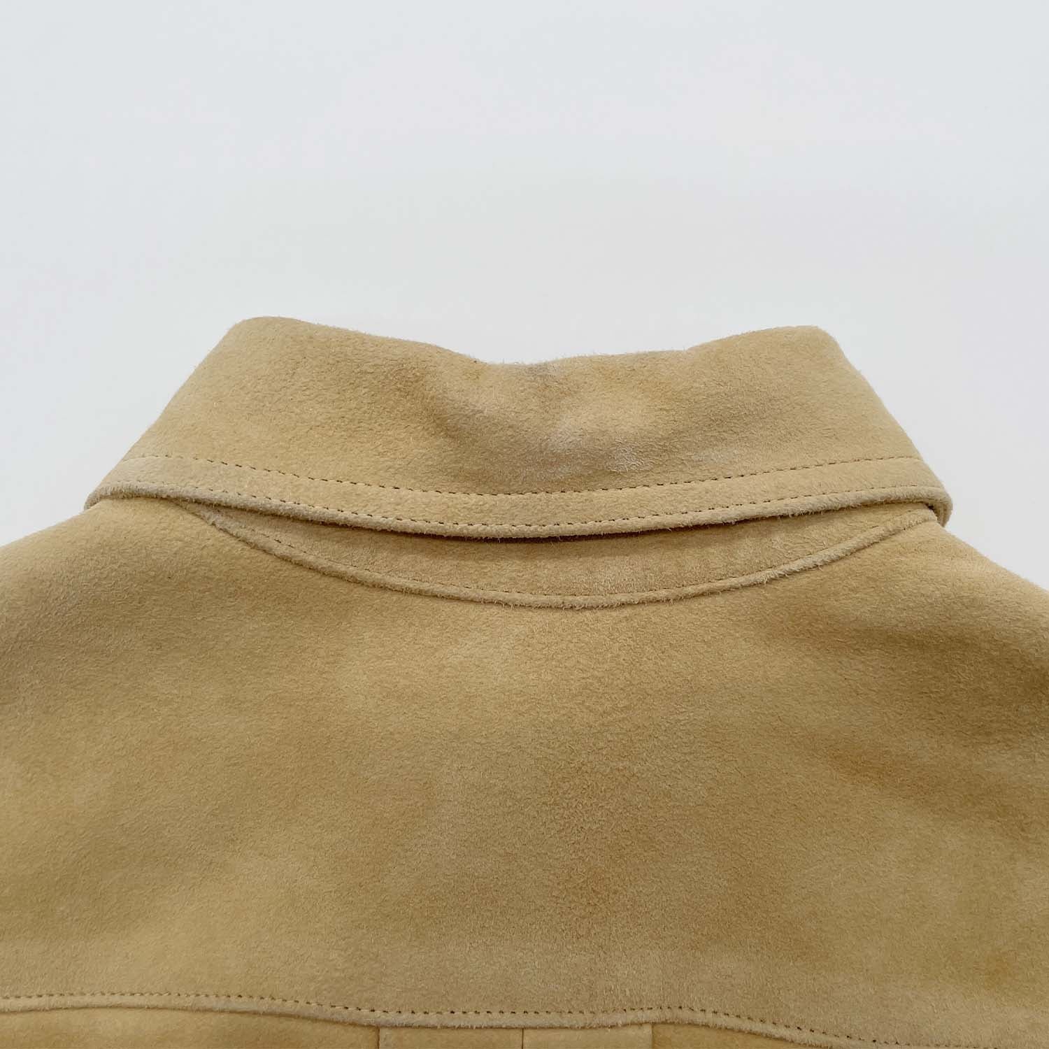 RALPH LAUREN ラルフローレン サイズ7 レザーシャツ ベージュ 羊革 メンズSサイズ程度