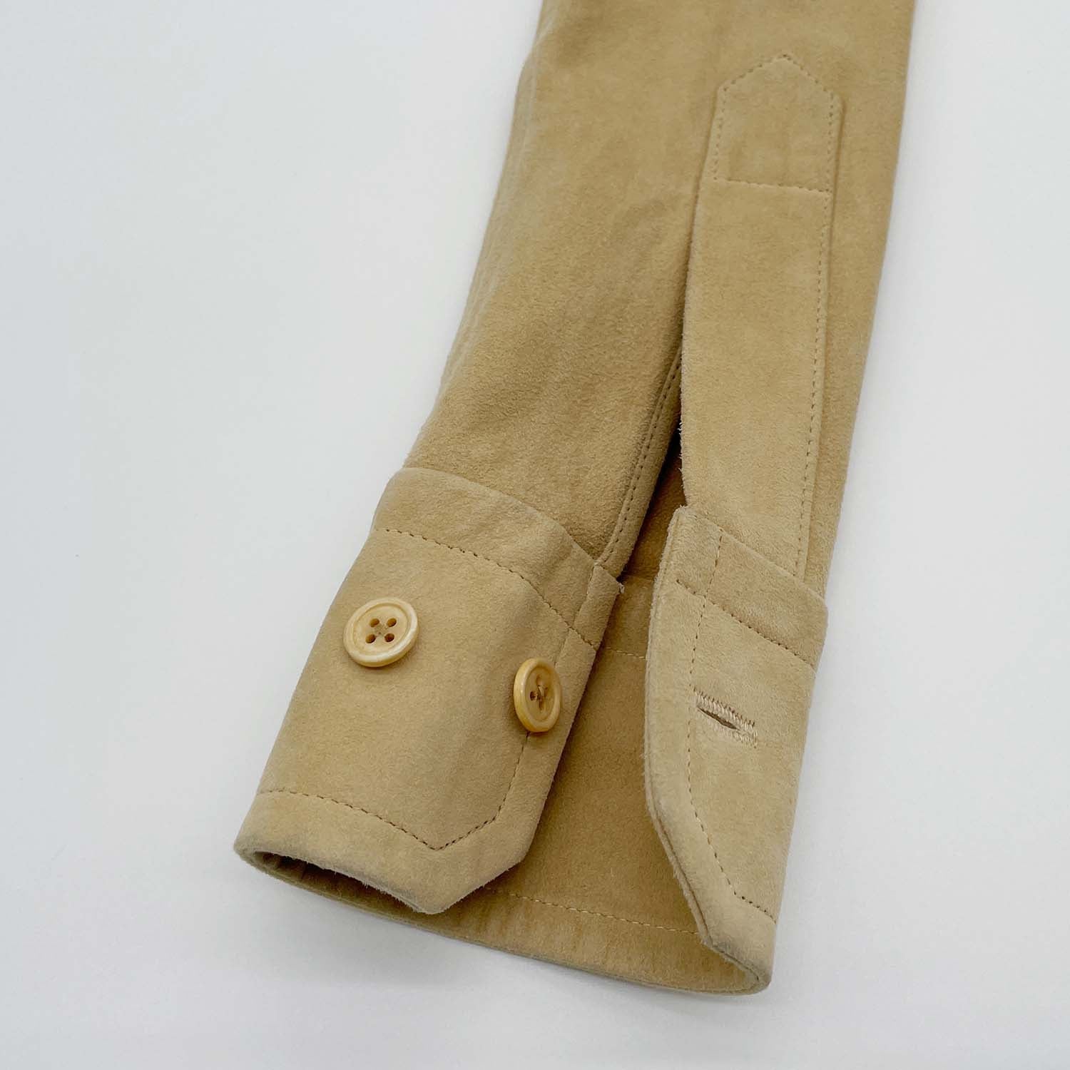RALPH LAUREN ラルフローレン サイズ7 レザーシャツ ベージュ 羊革 メンズSサイズ程度