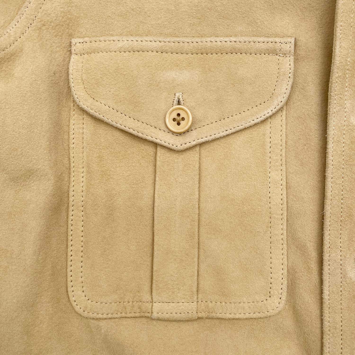 RALPH LAUREN ラルフローレン サイズ7 レザーシャツ ベージュ 羊革 メンズSサイズ程度