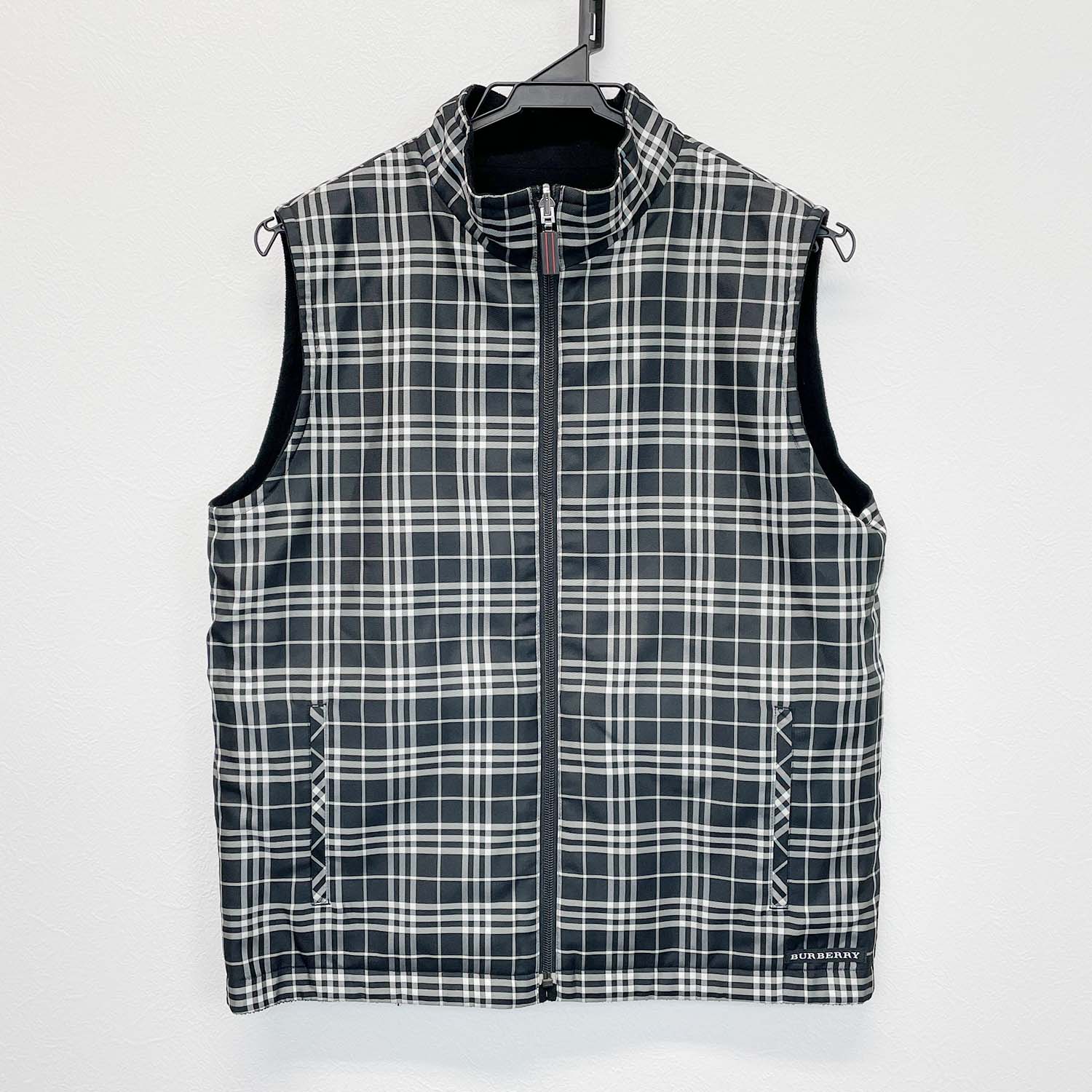 BURBERRY GOLF バーバリー ベスト サイズM リバーシブル フリース チェック柄