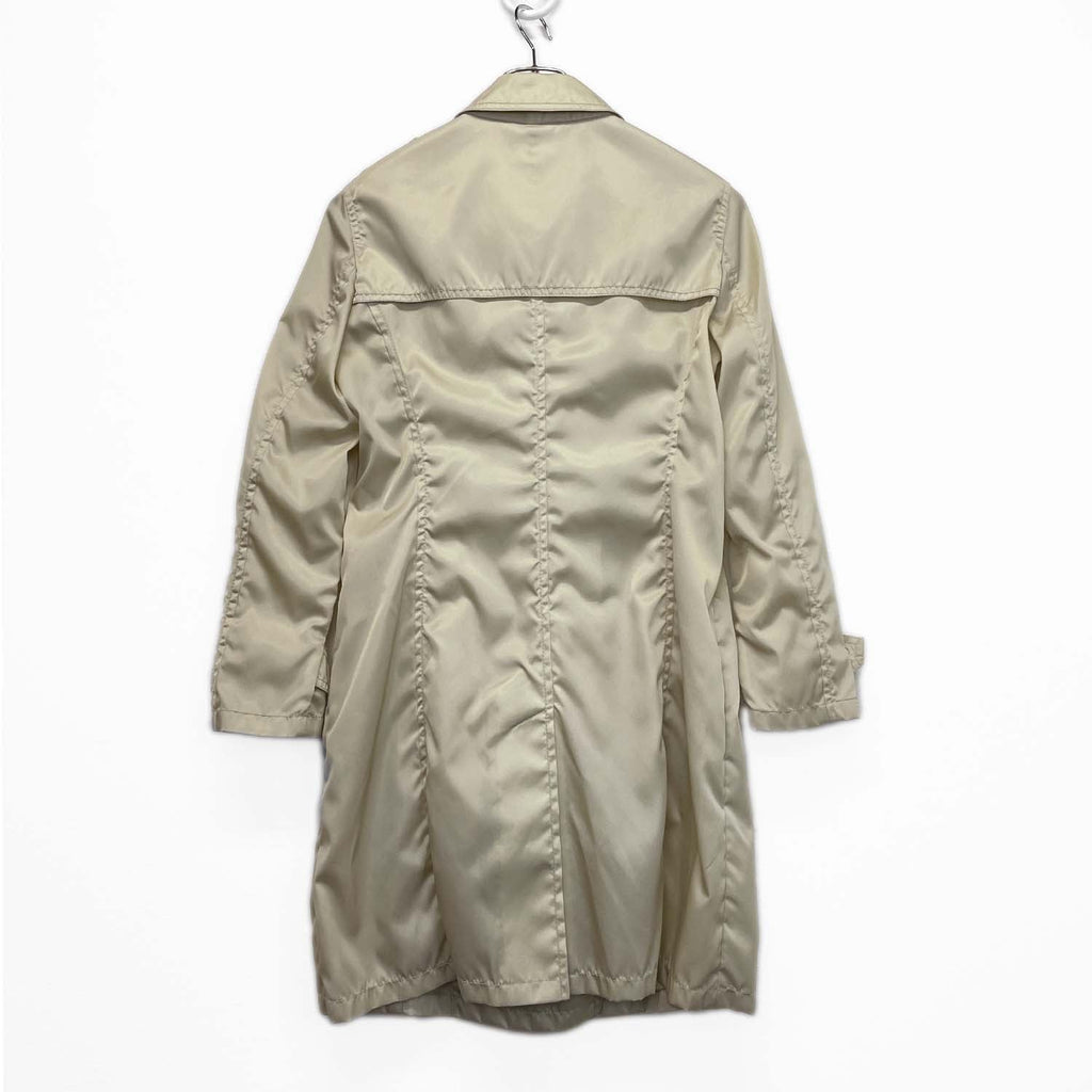PRADA プラダ サイズ42トレンチコート トライアングルロゴ 三角 ナイロン ベージュ レディース