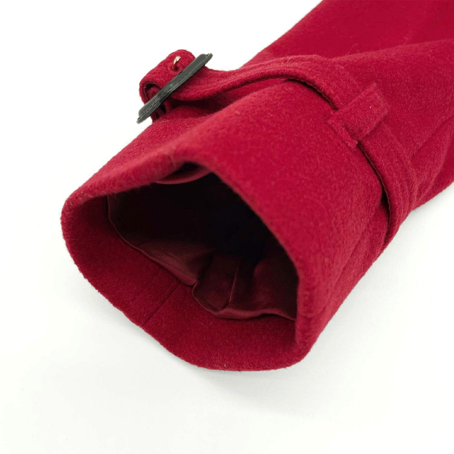 BURBERRY バーバリー 36 カシミヤ SANDRINGHAM トレンチコート レッド